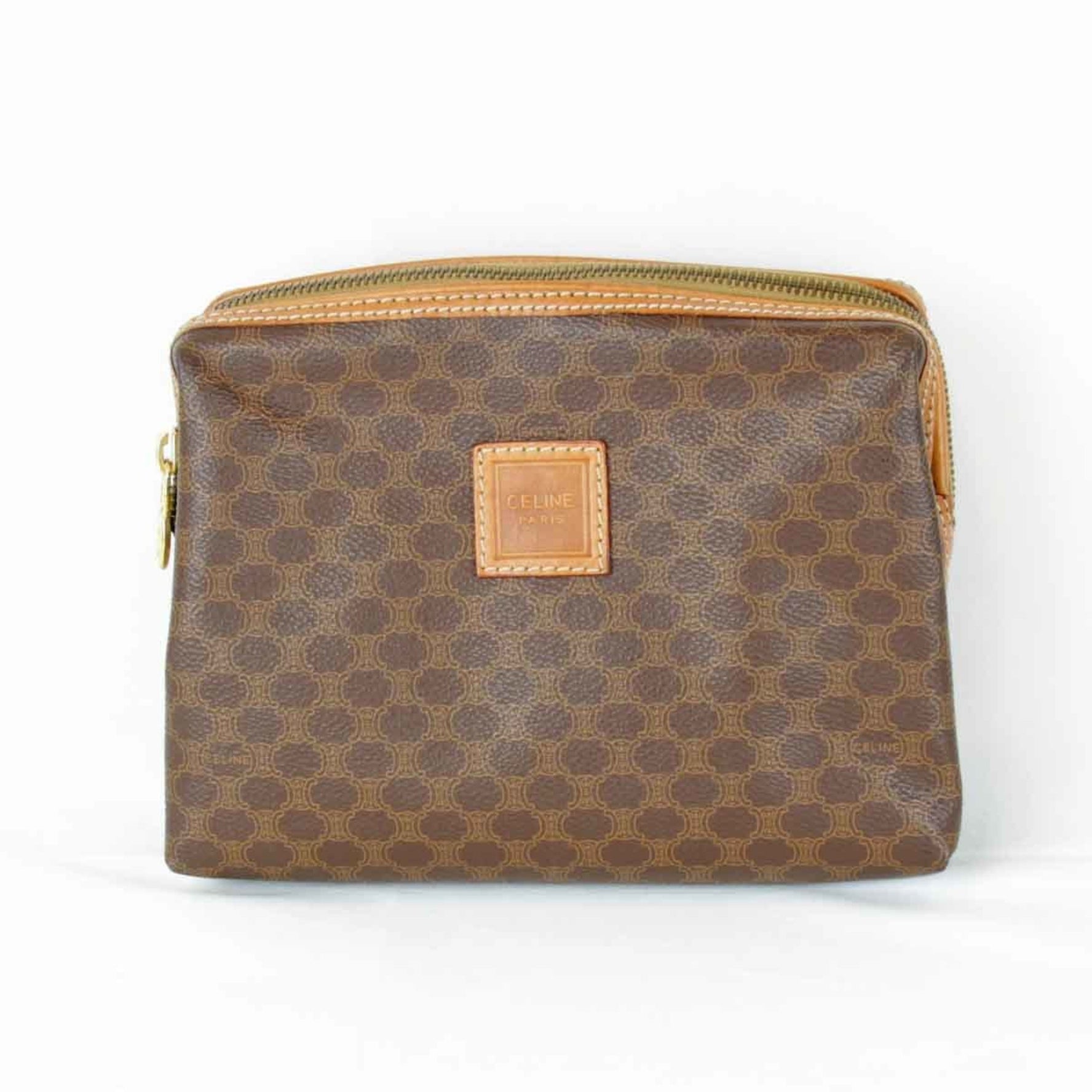 CELINE Macadam Pattern Pouch / Leather