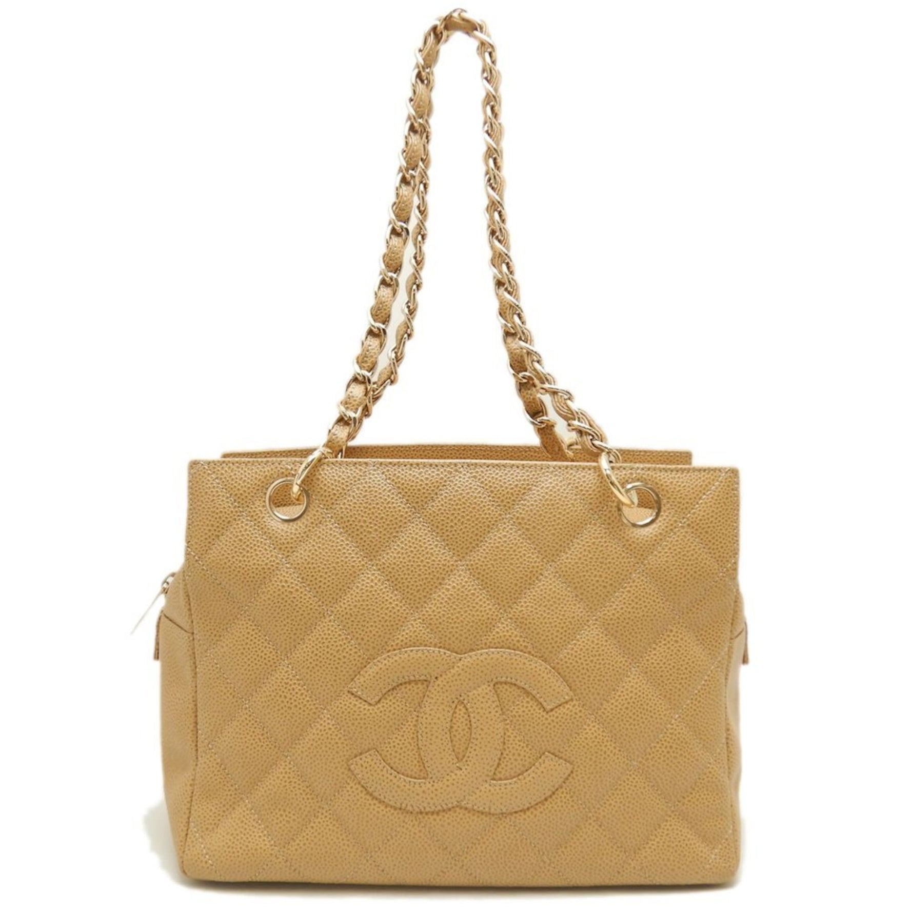 CHANEL Chain Tote Bag Caviar Skin