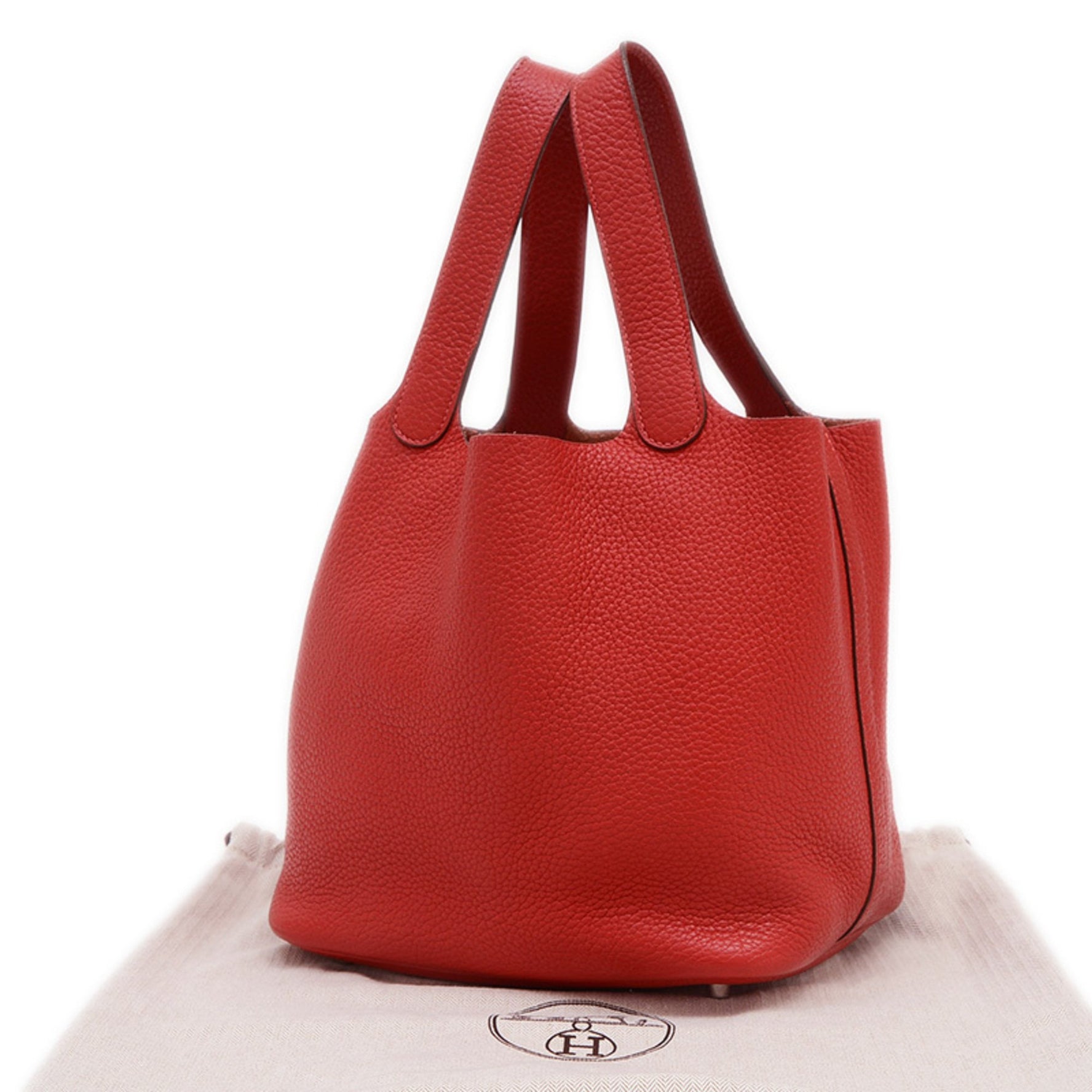 Hermes Hermès Picotin Lock MM 22 Handbag in Taurillon Rouge Cazac with Q Stamp (Complementary Colors Available)