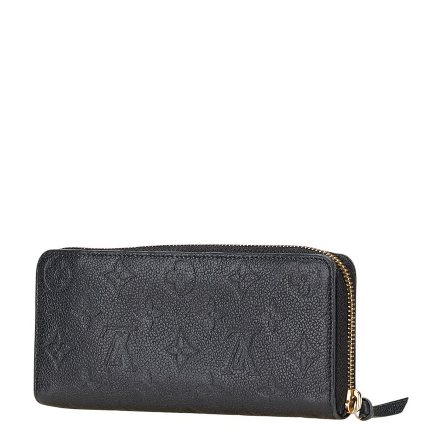 Louis Vuitton Monogram Empreinte Portefeuille Clemence Long Wallet Noir Black Leather