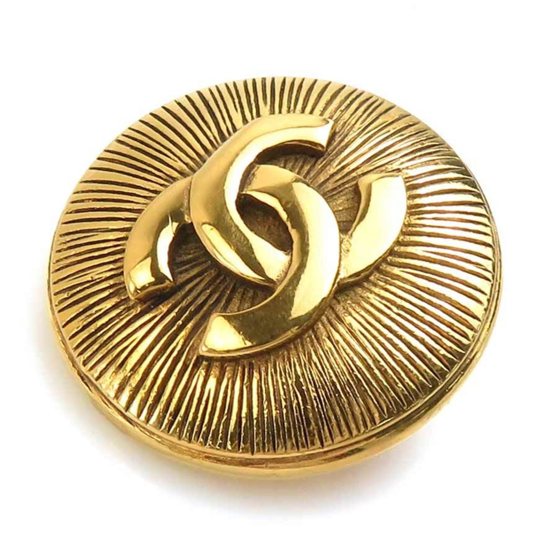 CHANEL Brooch Coco Mark Metal Gold Women's