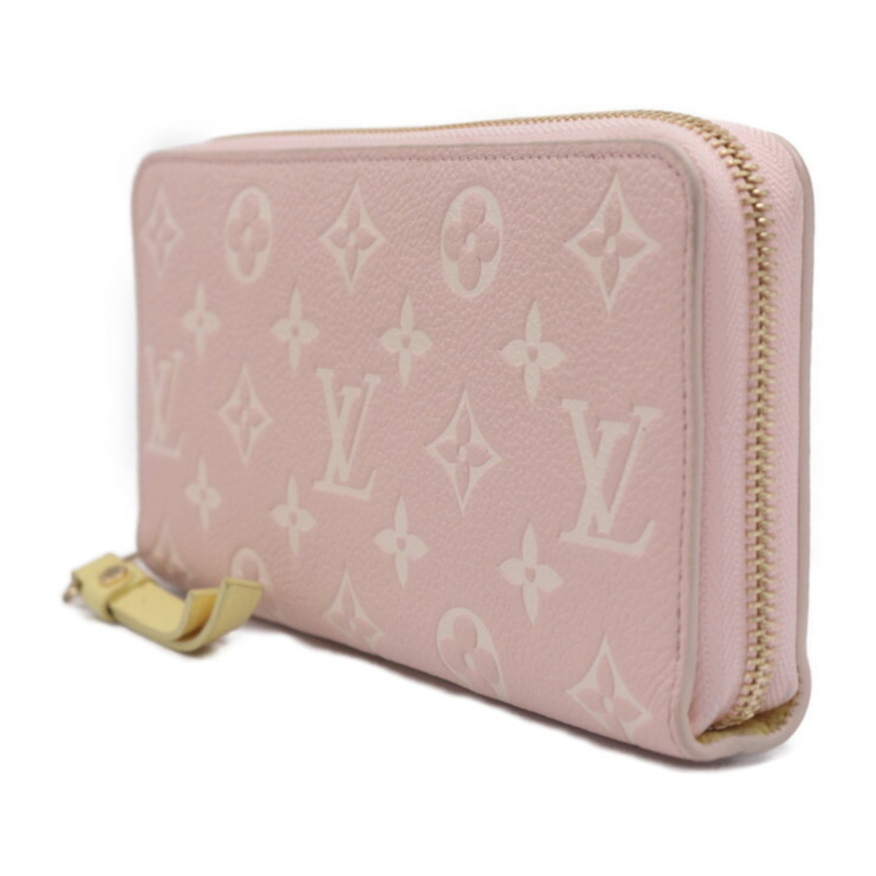 Louis Vuitton Zippy Wallet Monogram Empreinte Long Leather Pink x Beige Yellow White Round