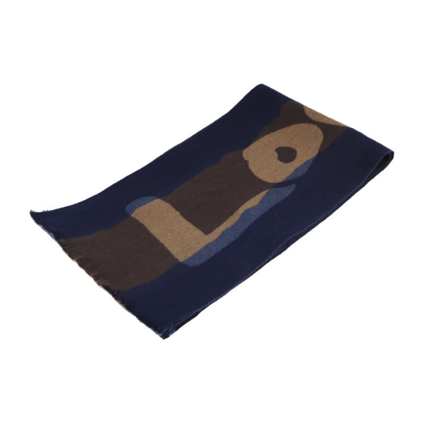 Louis Vuitton Scarf 93% wool 7% silk Navy Brown