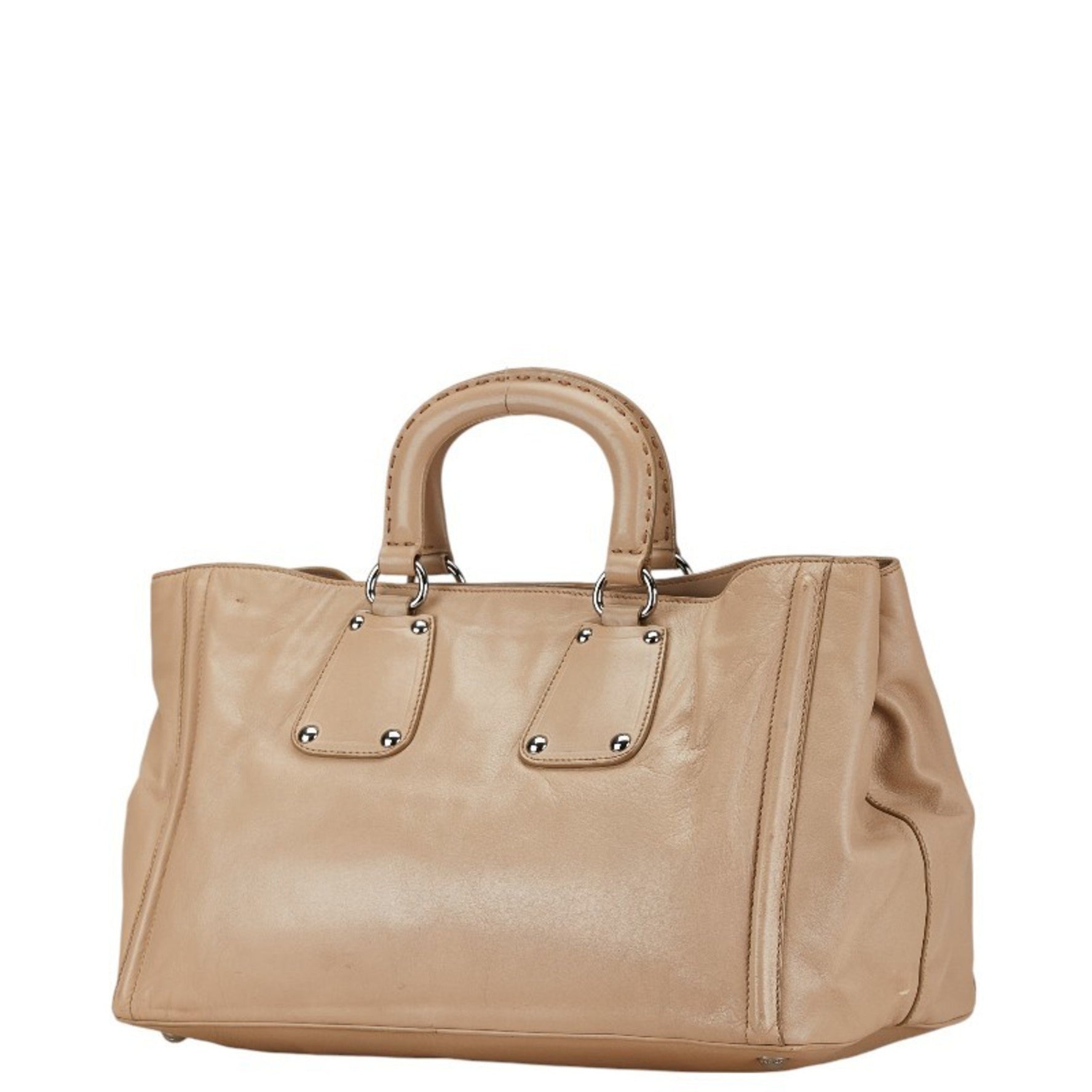 Prada Triangle Plate Handbag Leather