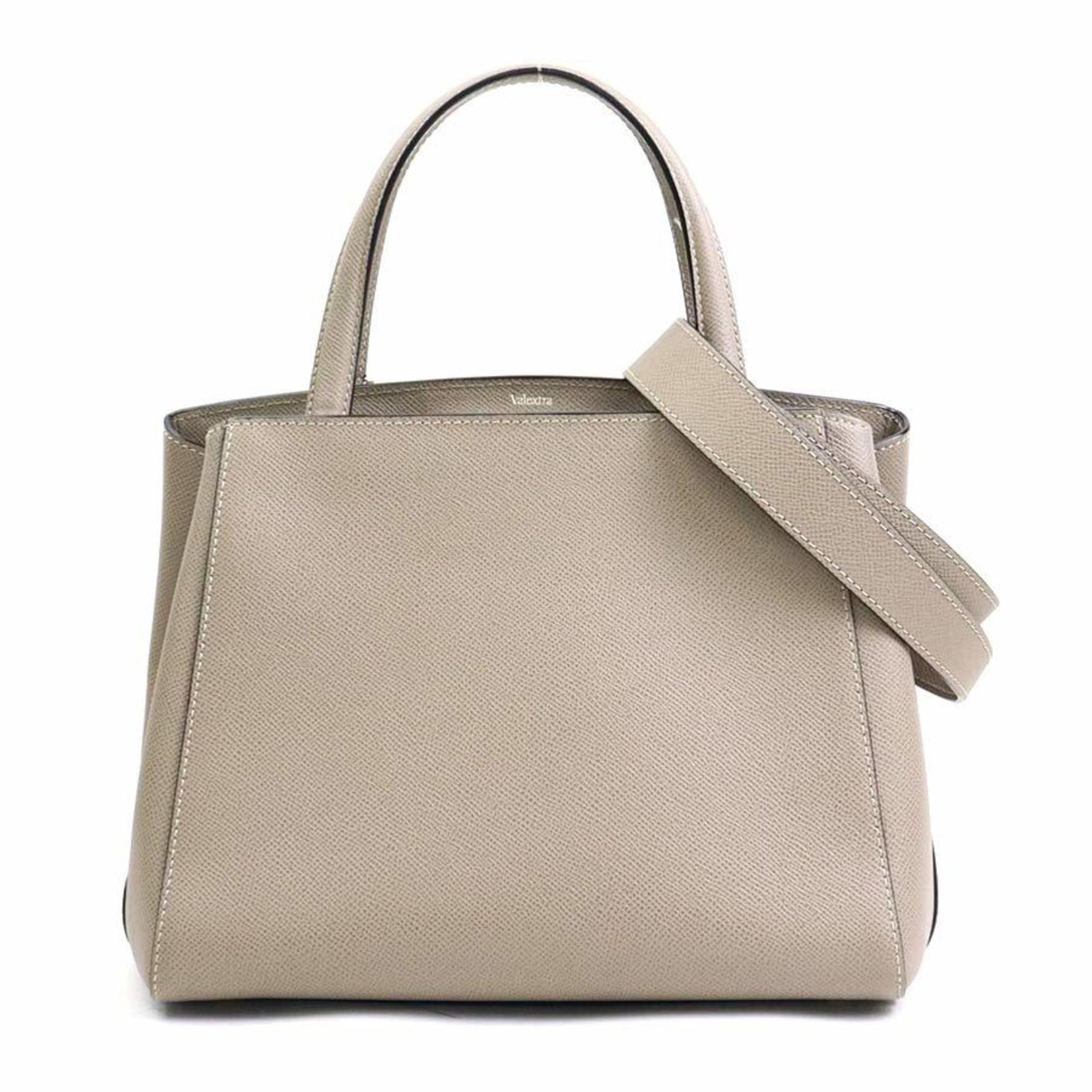 Valextra Handbag Shoulder Bag Triennale Leather Greige Women's 90076a