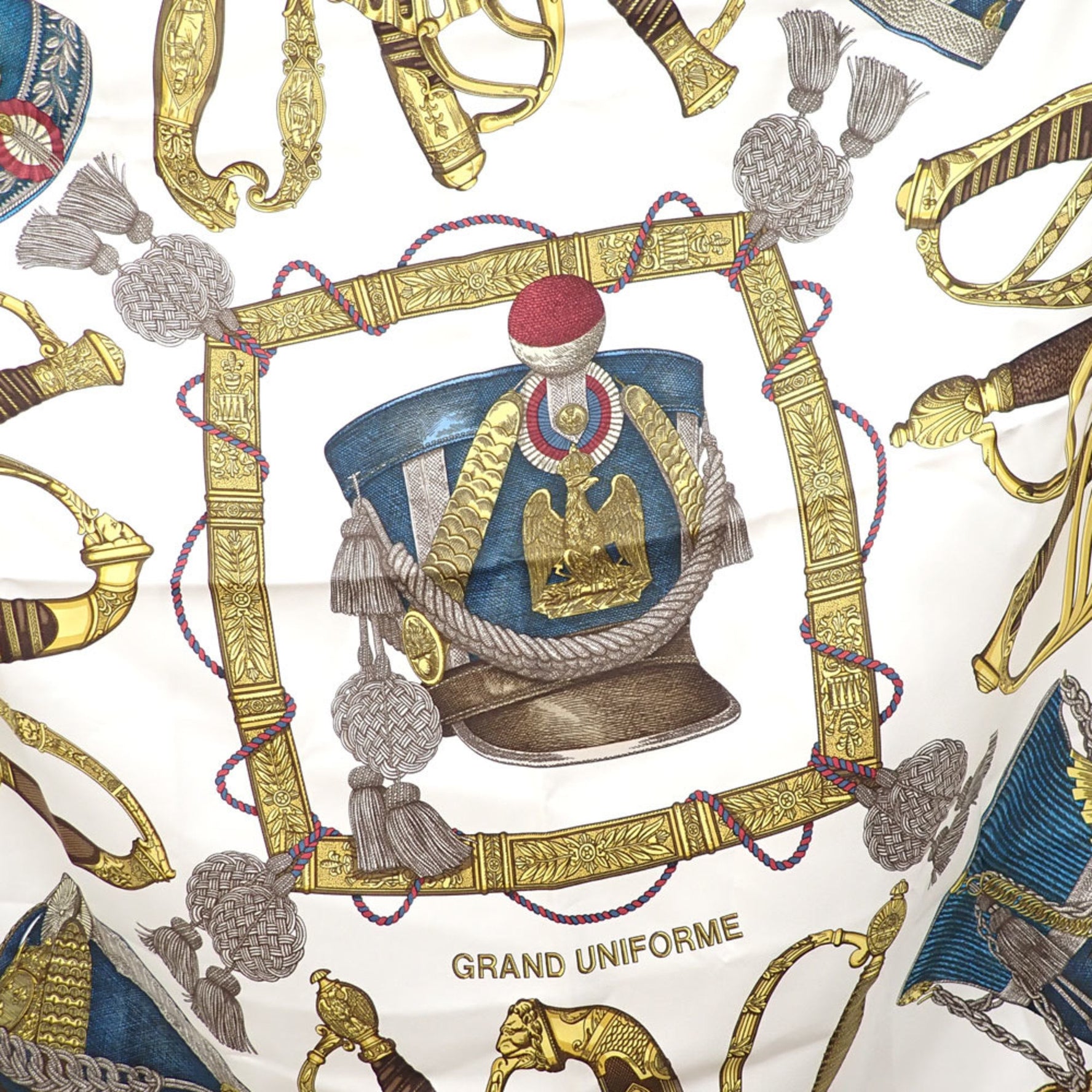 Hermes Scarf Muffler Carre 90 Silk GRAND UNIFORME