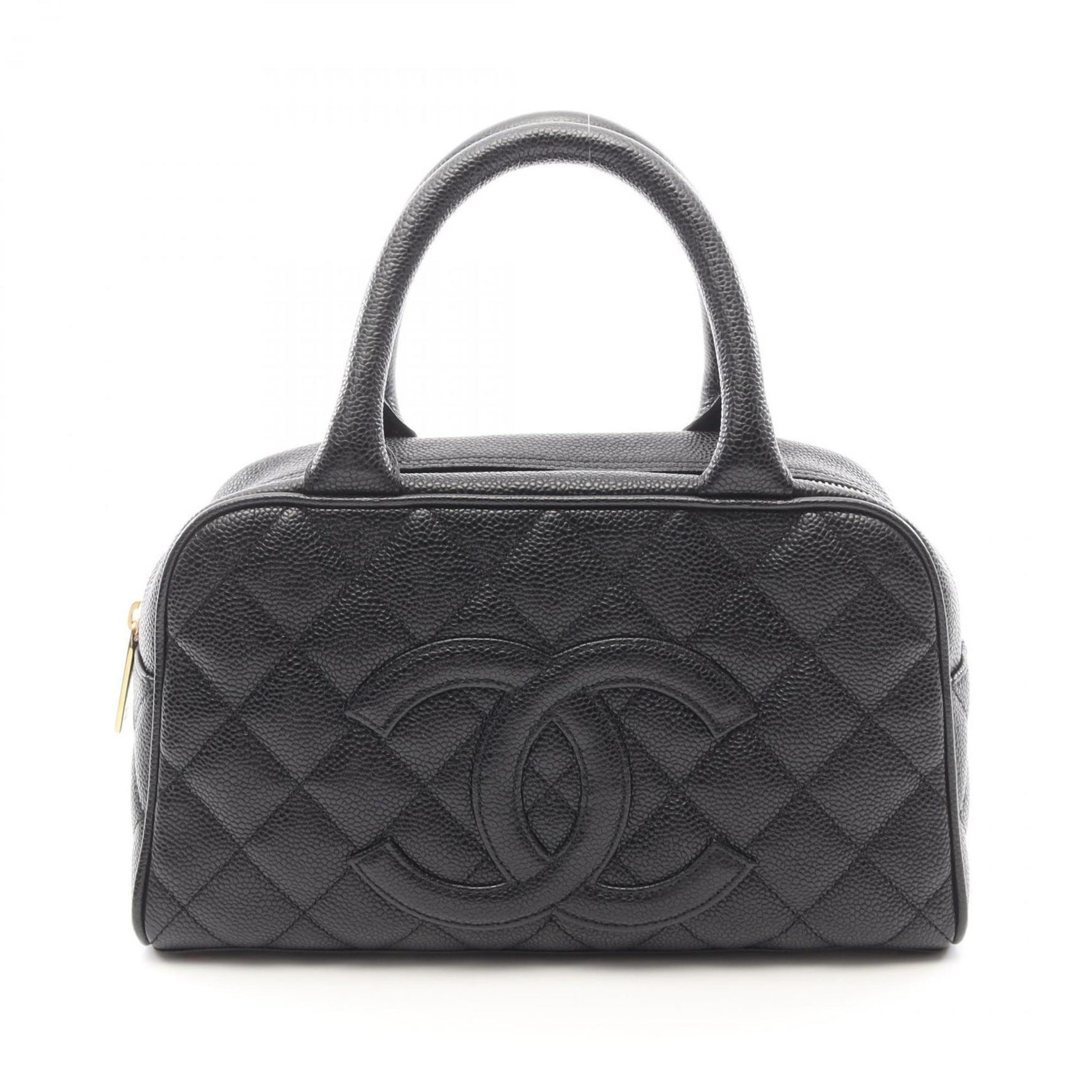 CHANEL Matelasse Handbag Bag Leather Grained Calfskin