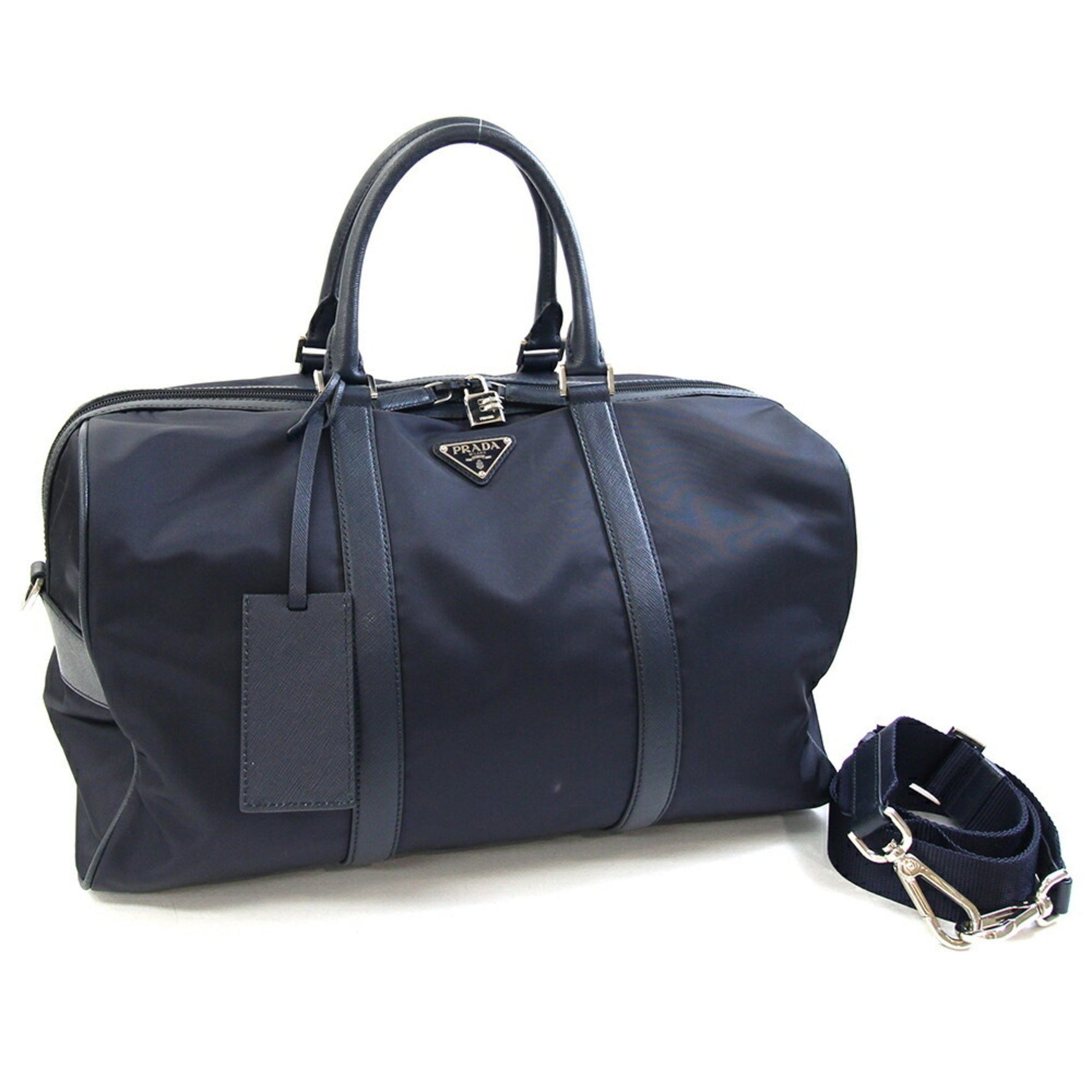 Prada Boston Bag Nylon Leather Shoulder and Men