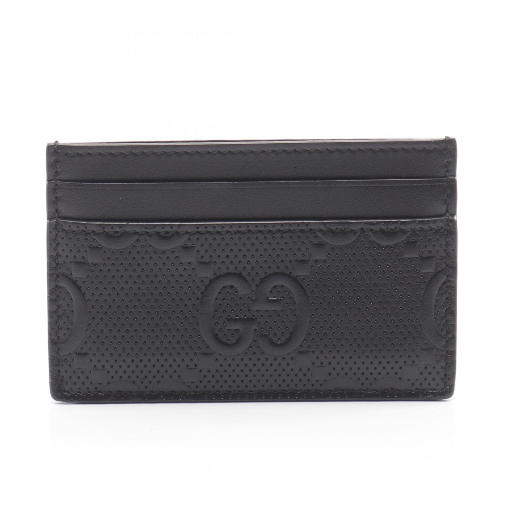 Gucci GG embossed card case, leather