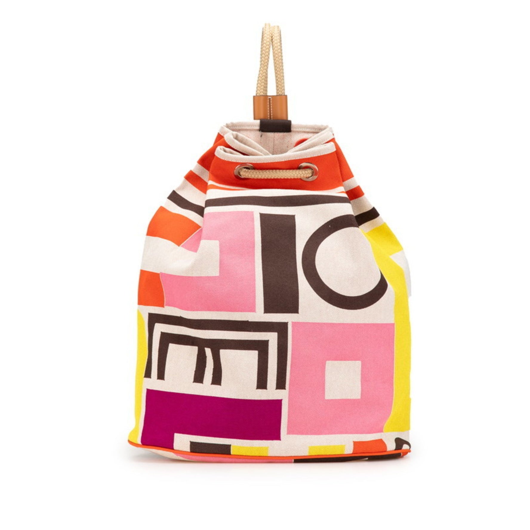 Hermes Sac Marine Recife Shoulder Bag Multicolor Vermilion Canvas