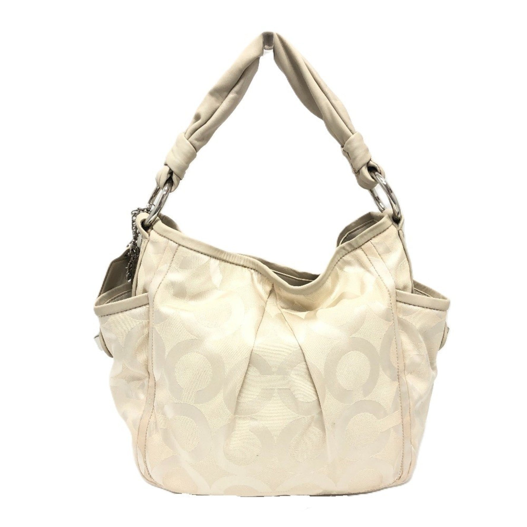 COACH Op Art Bag Shoulder Handbag Leather Canvas