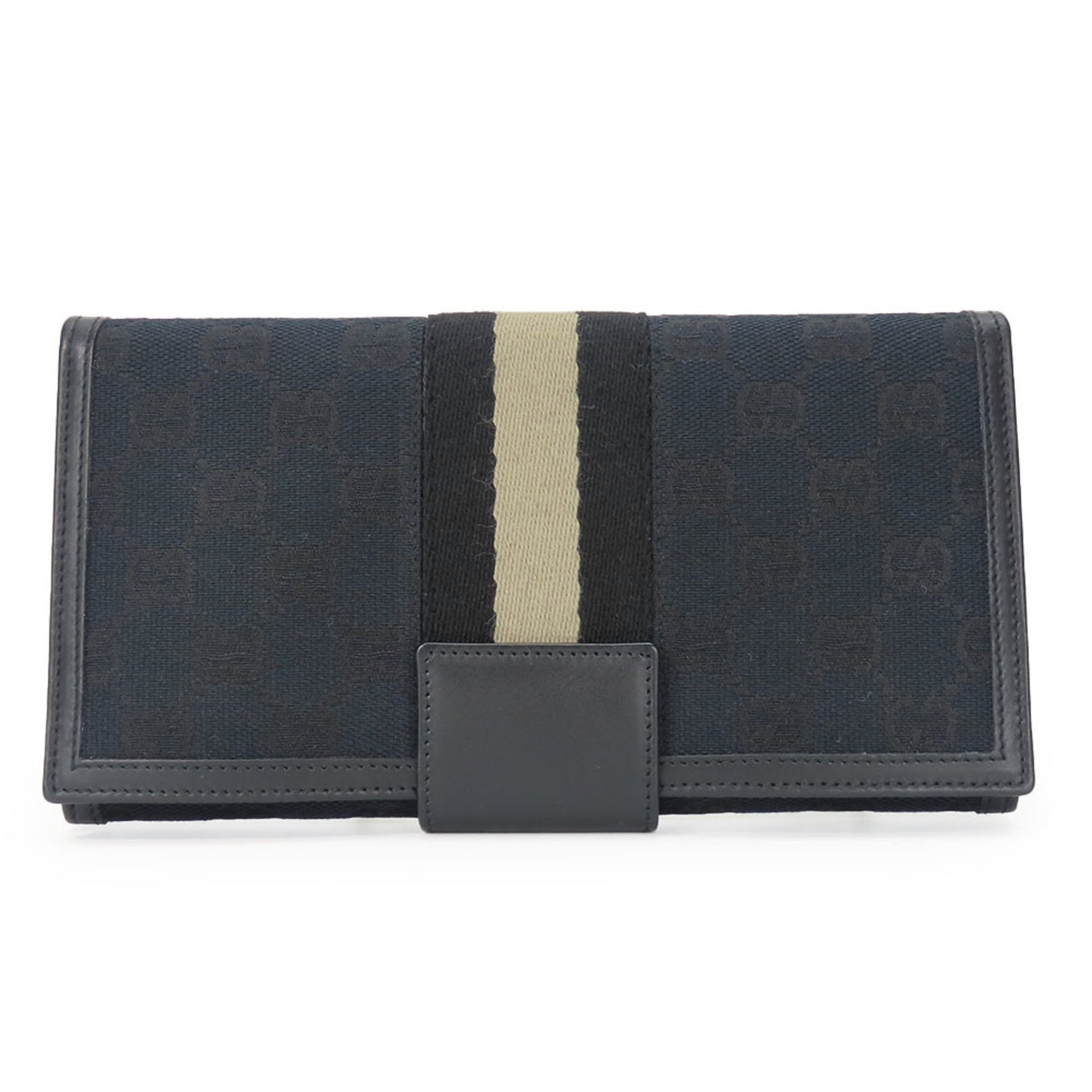 Gucci Long Wallet 035.0416.2180 Web Line GG Canvas Bifold Men's