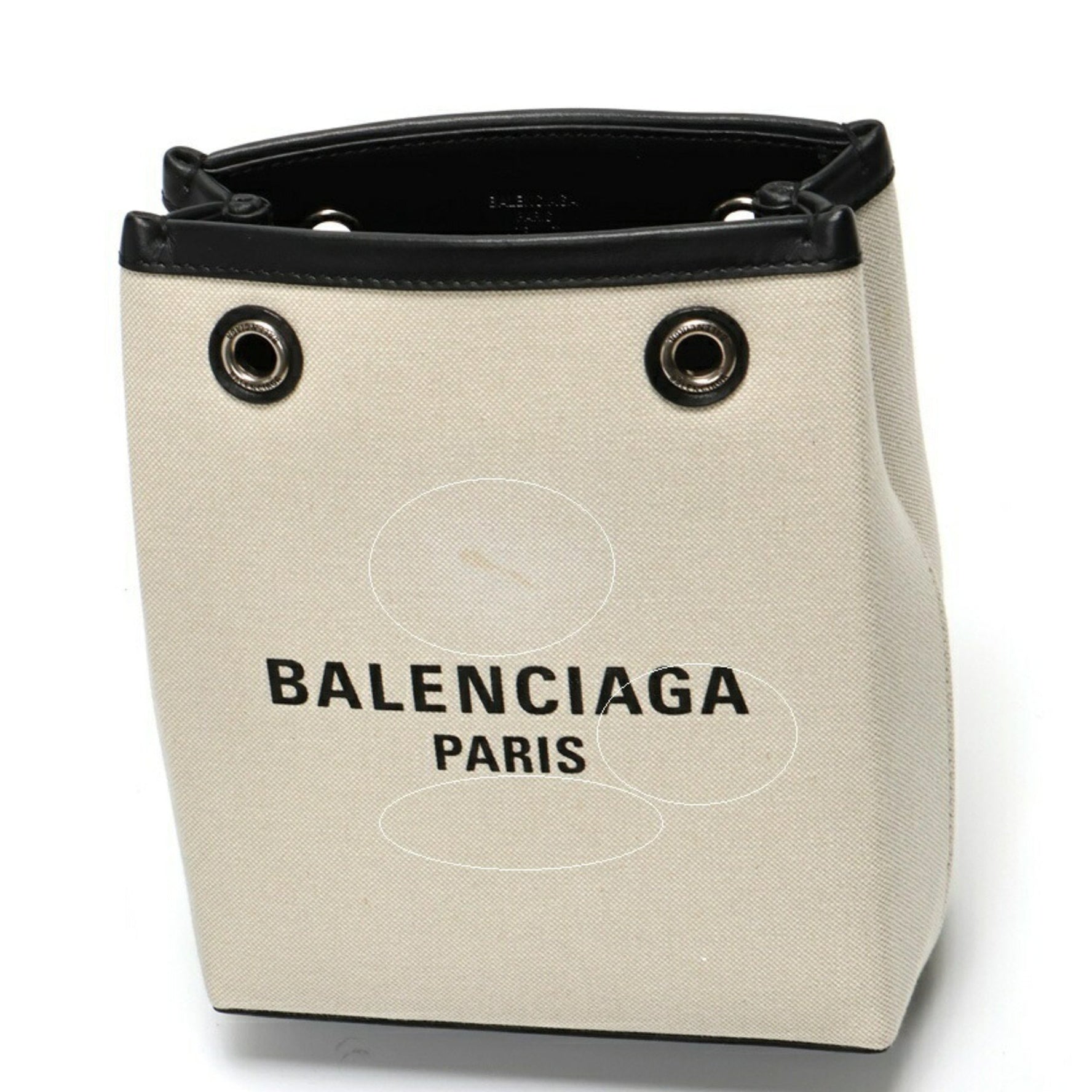 BALENCIAGA Duty Free Phone Holder Shoulder Bag Canvas Leather Natural