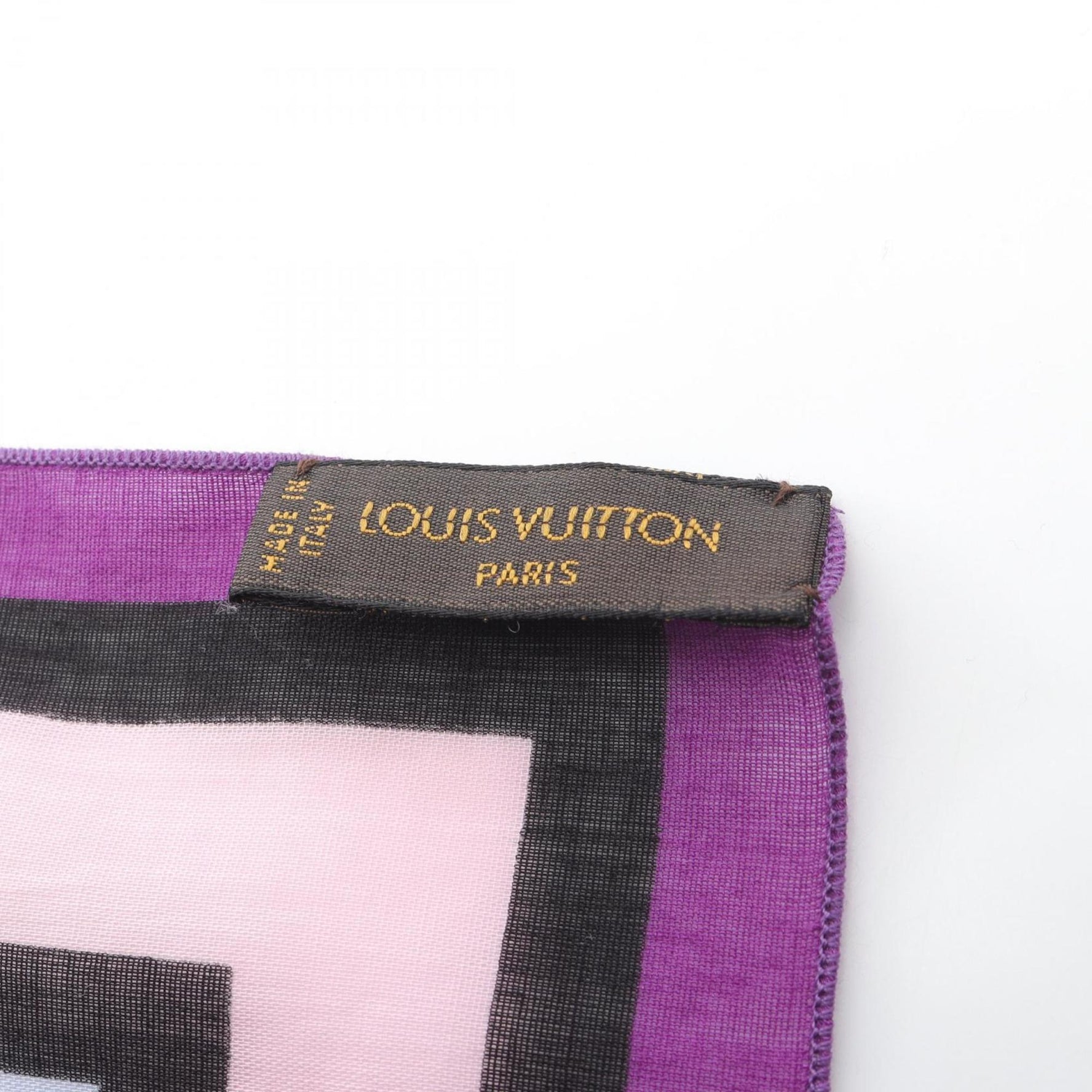 Louis Vuitton Cotton Scarf/Stole in Purple Multicolor