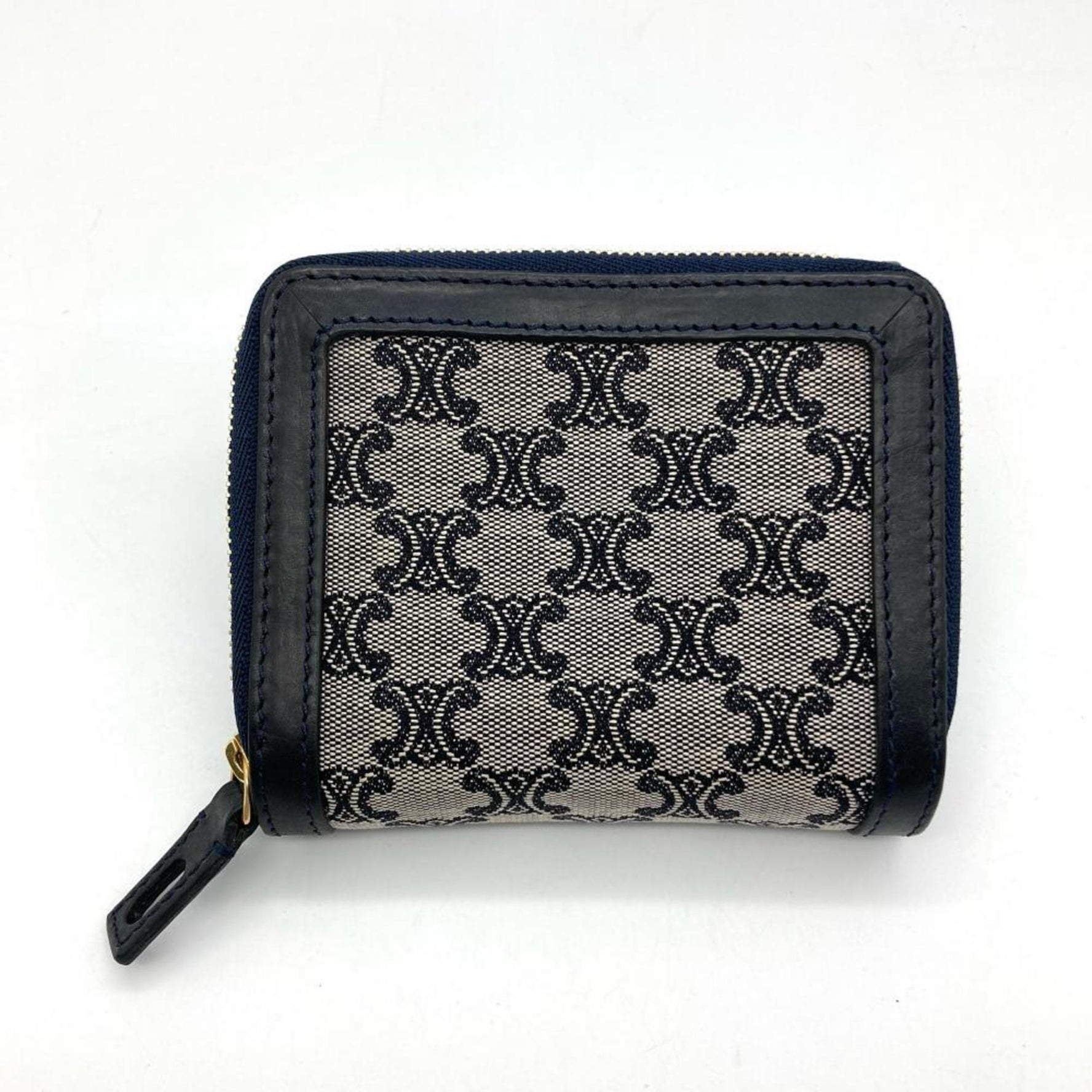 CELINE Triomphe Tri-fold Wallet Canvas Leather