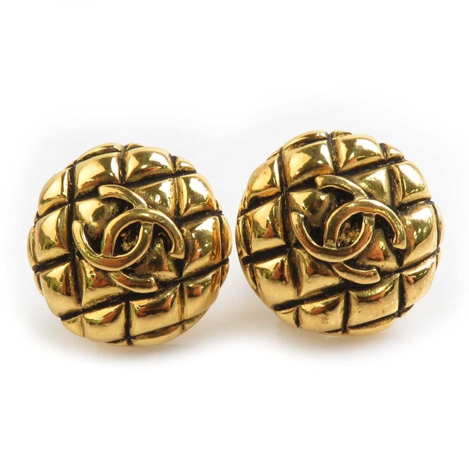 CHANEL Coco Mark Metal Earrings