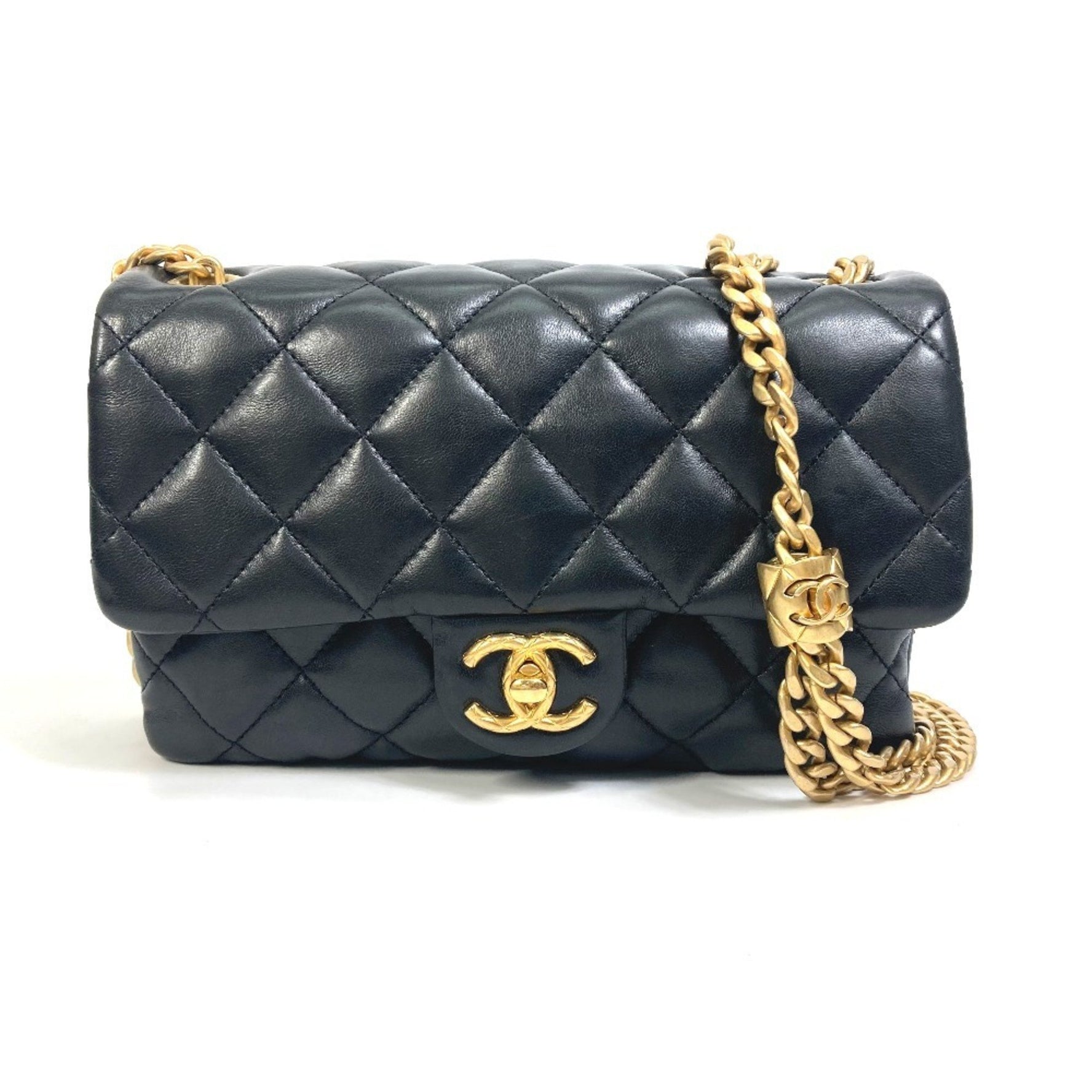 CHANEL CC Coco Mark Matelasse Chain Bag Shoulder Lambskin