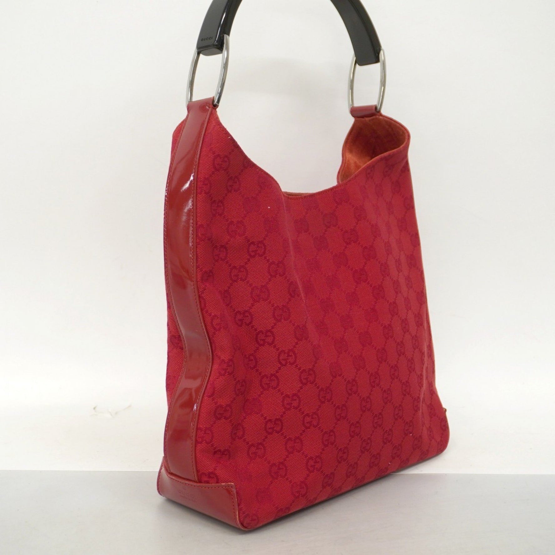 Gucci GG Canvas Handbag 001 3752 Red Black