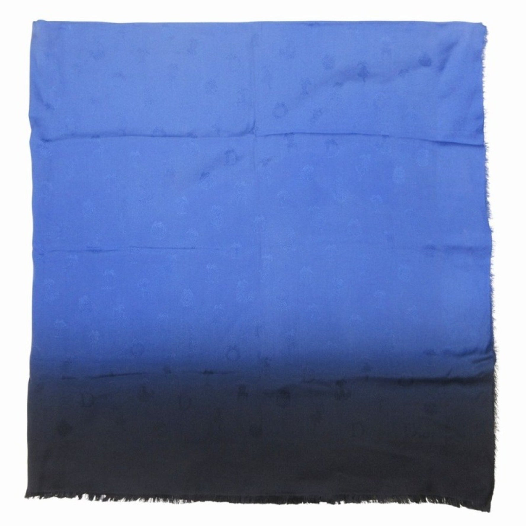 Christian Dior Dior Jacquard Logo Large Stole/Scarf Silk Shawl Gradient Scarf Wrap 140 x Blue