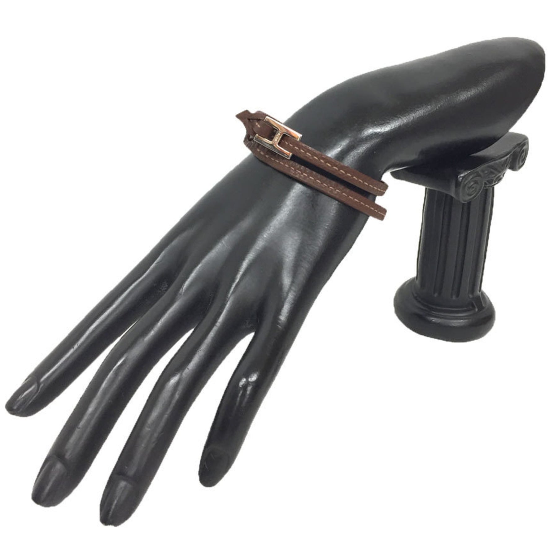 Hermes Hermès Tillet H Double-Strand Bracelet/Choker in Leather