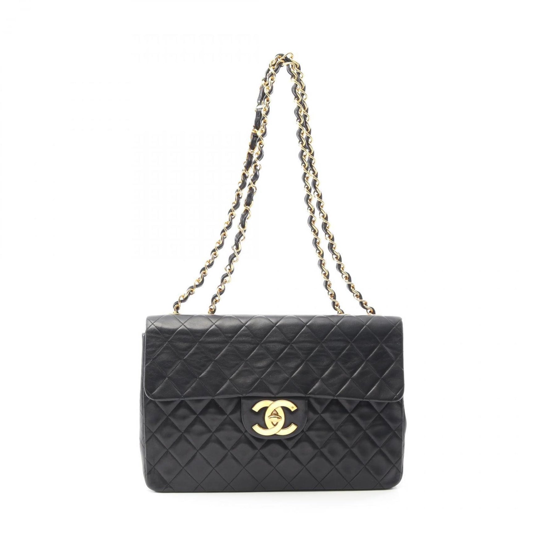 CHANEL Deca Matelasse 34 Shoulder Bag Lambskin (Sheepskin)