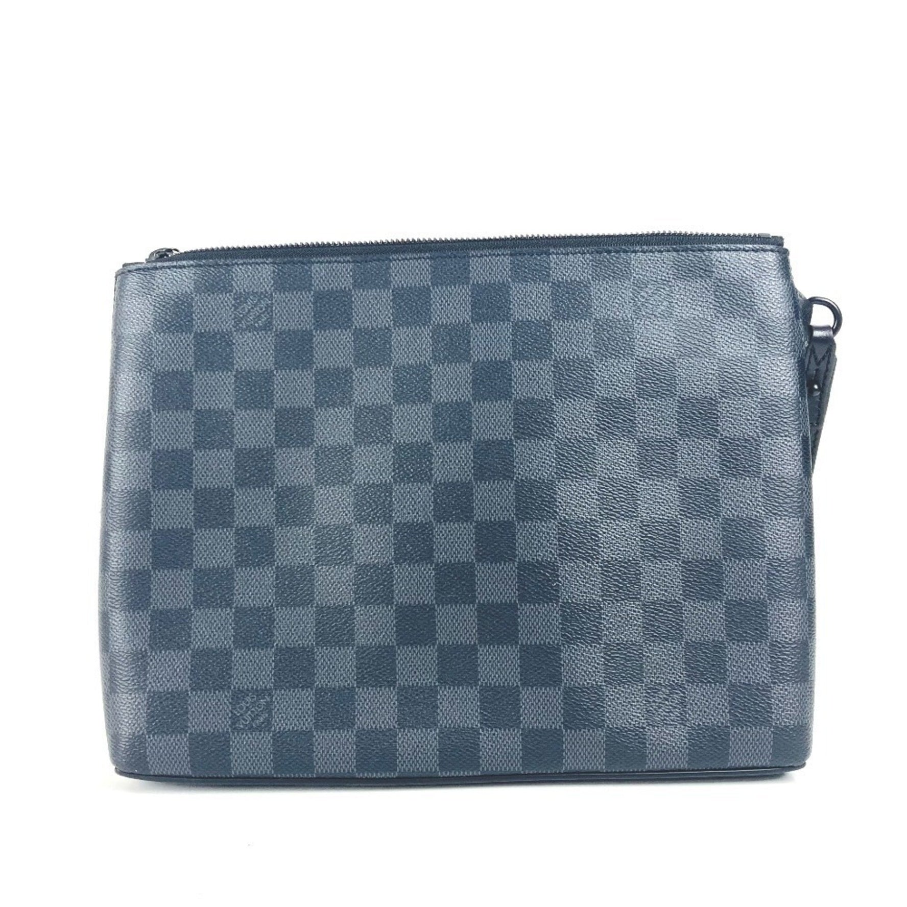 Louis Vuitton Damier Graphite Take-Off Pouch Bag Second Clutch with Strap Canvas Men's