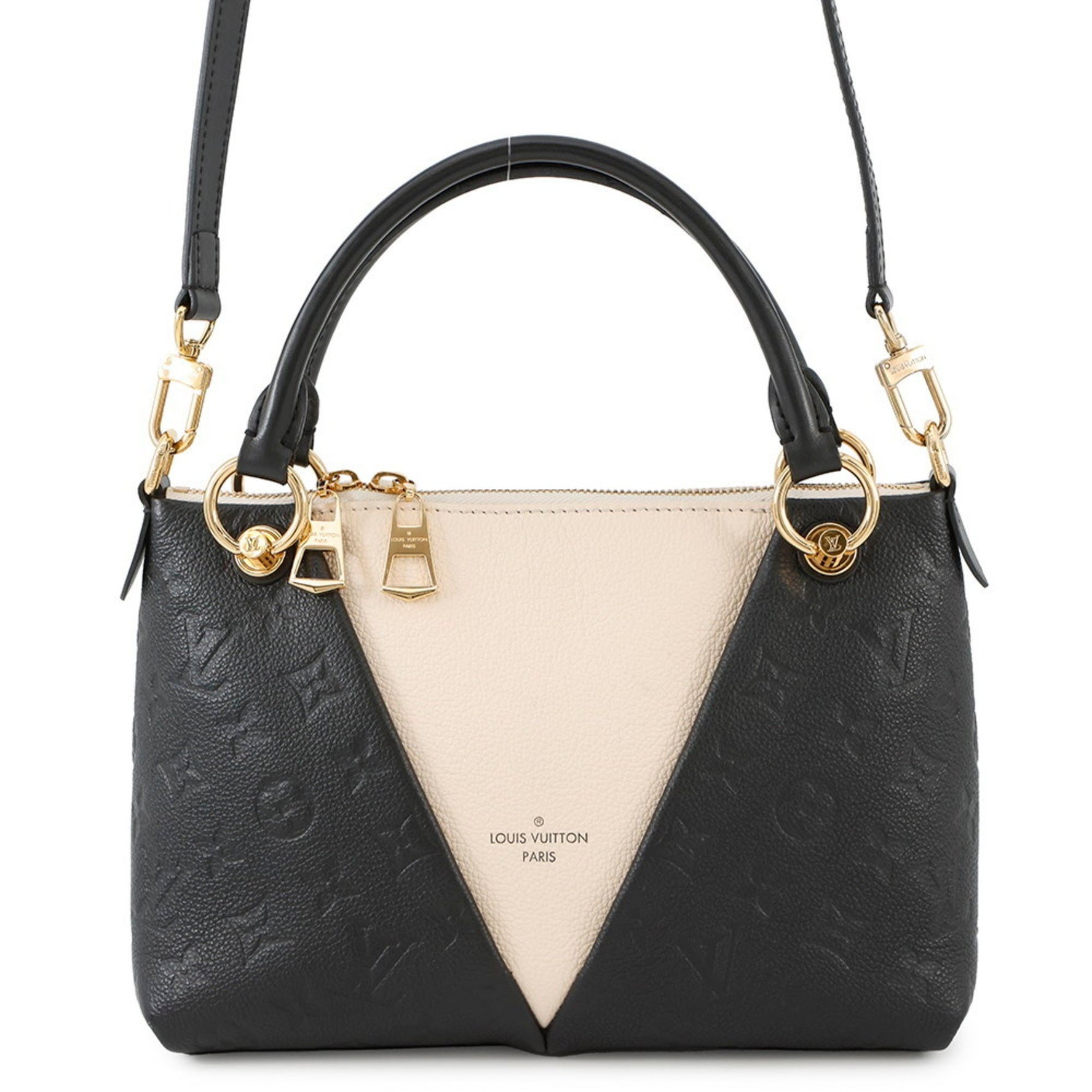 Louis Vuitton Monogram Empreinte V Tote BB a two-way shoulder bag in black.