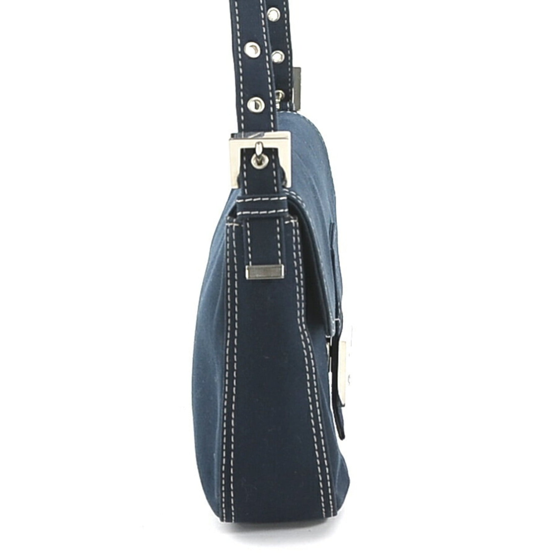 FENDI Shoulder Bag Canvas Silver