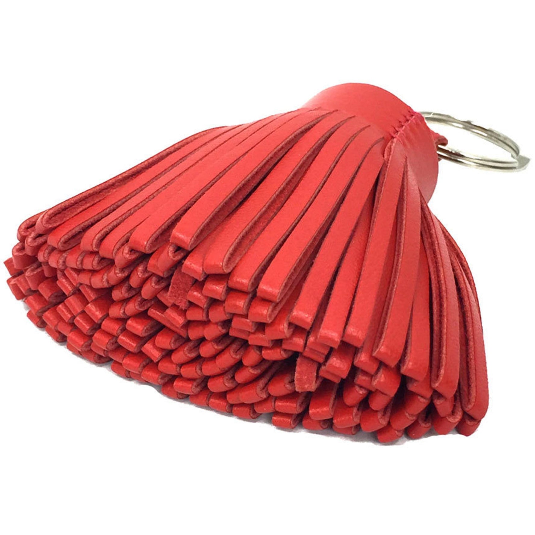 Hermes Carmen Key Ring Holder Charm Leather Red