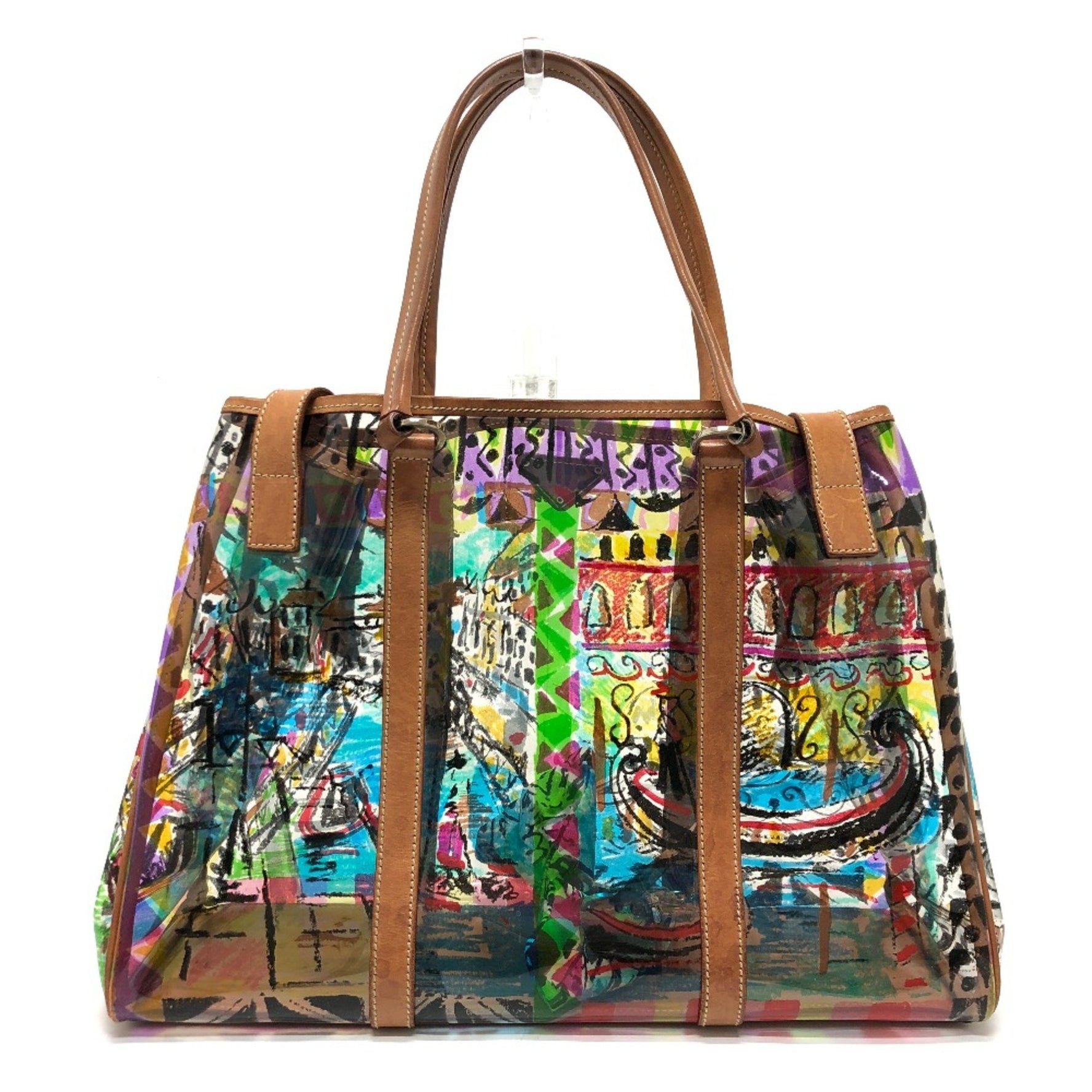 PRADA Venetian print Tote Bag Multicolore SilverHardware
