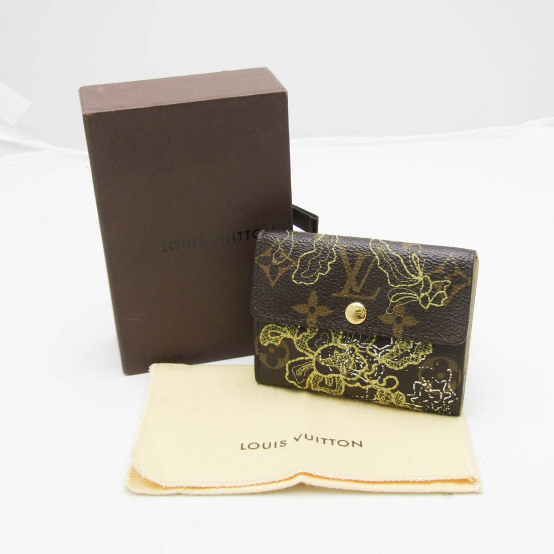 Louis Vuitton Monogram Dentelle Ludlow Men,Women Monogram Coin Purse/coin Case Brown,Gold