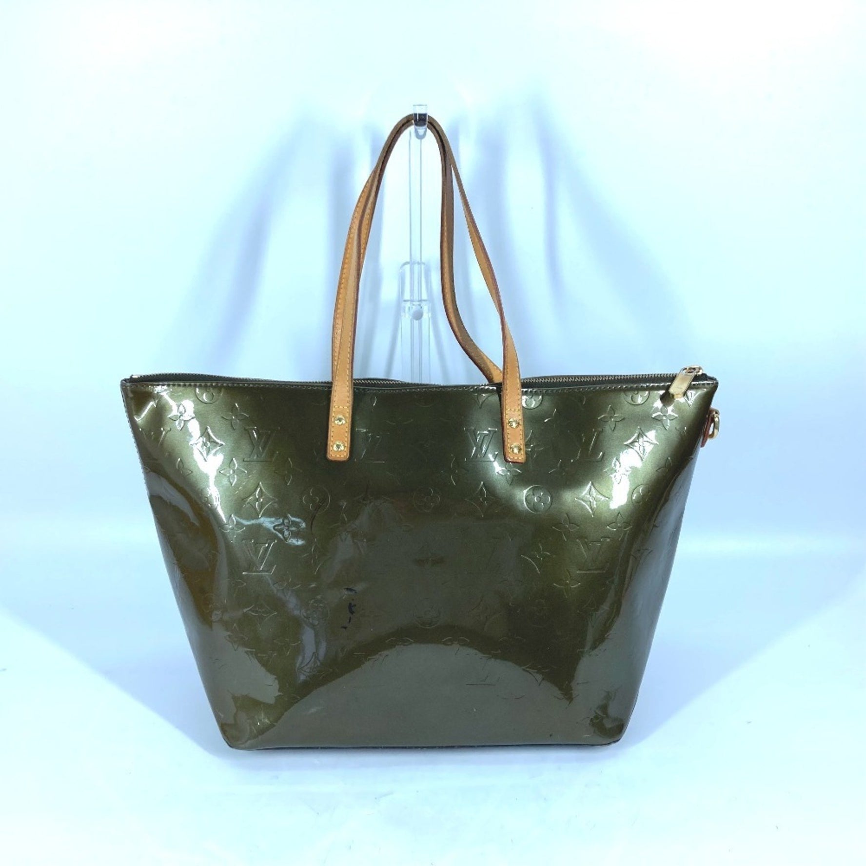 Louis Vuitton Monogram Vernis Bellevue GM Tote Bag Shoulder Canvas Vert Bronze Khaki