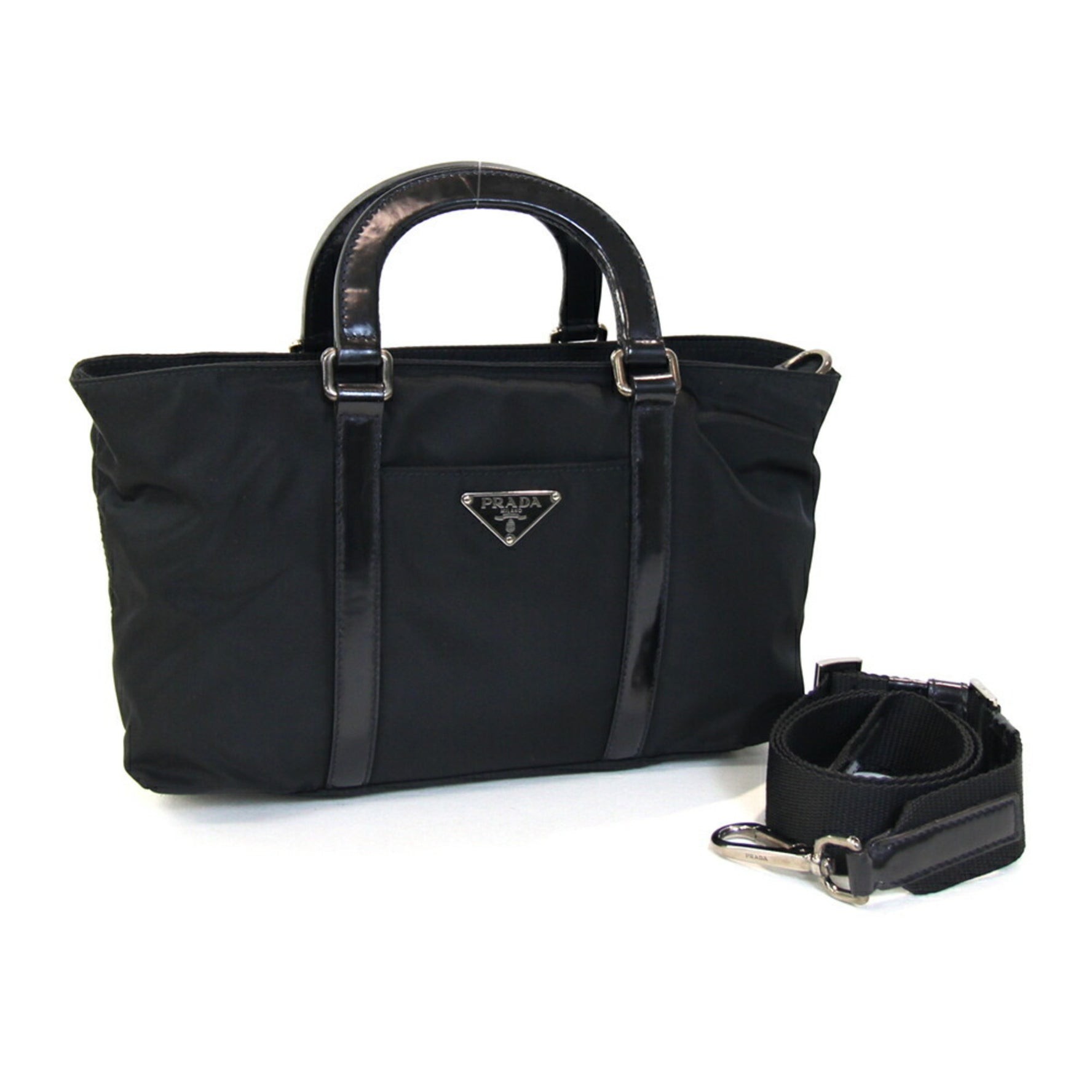 Prada Handbag Nylon Leather Shoulder Bag