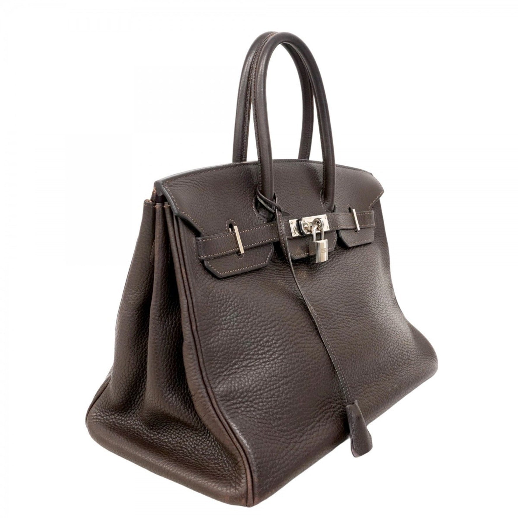 Hermes Hermès Birkin 35 Verso Handbag in Taurillon Clemence Leather with Cyclamen and Macassar Leather, H Stamp, Women's