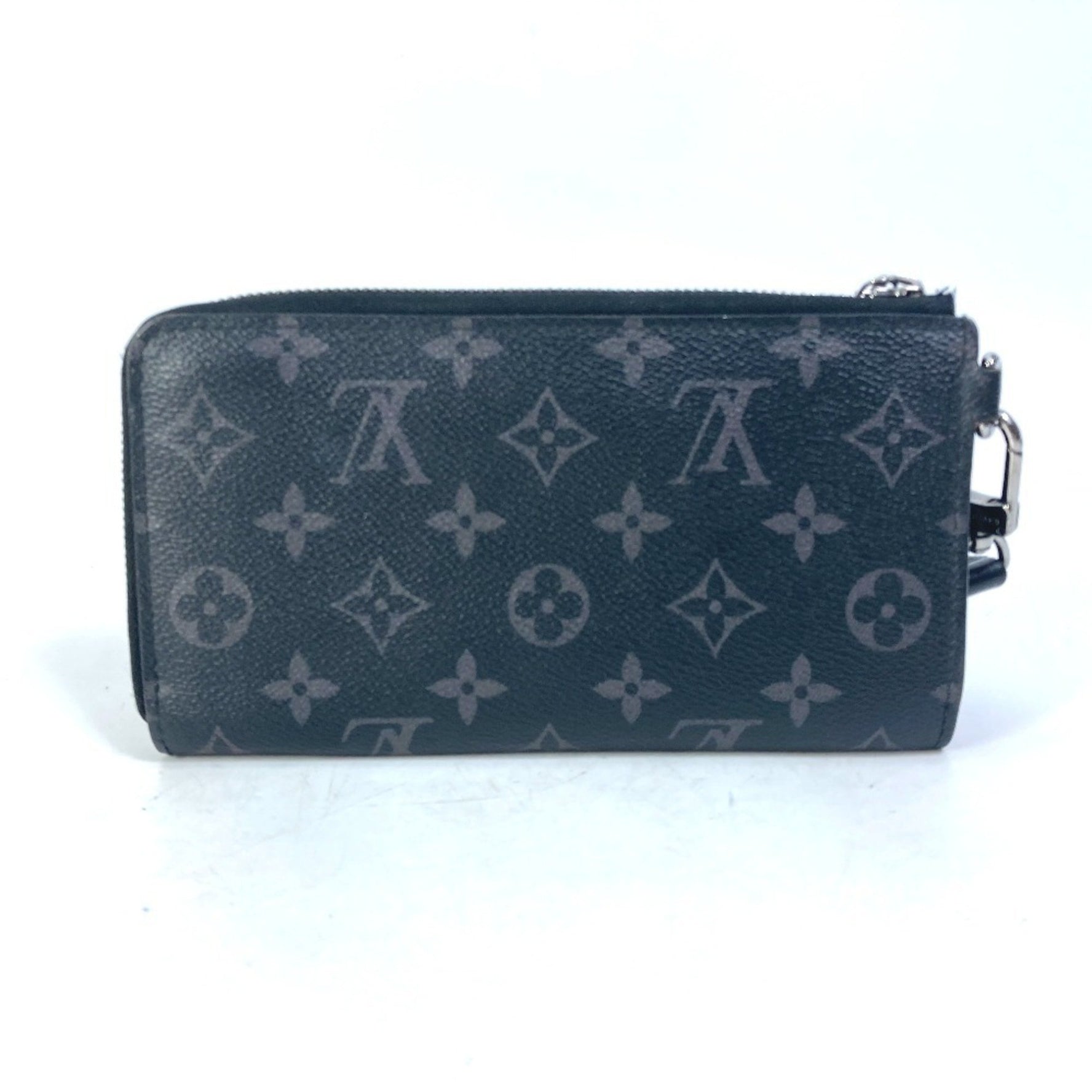 Louis Vuitton Monogram Eclipse Zippy Dragonne Trunk Print Long Wallet in Canvas, Black