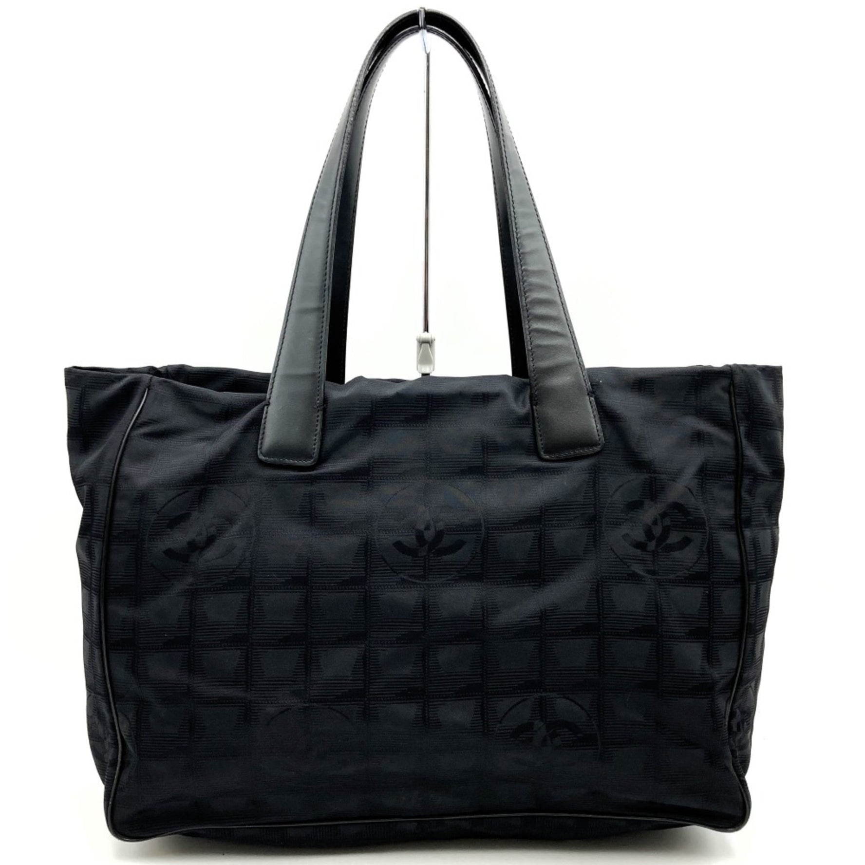 CHANEL New Travel Line MM Nylon Canvas Handbag Tote Bag in
