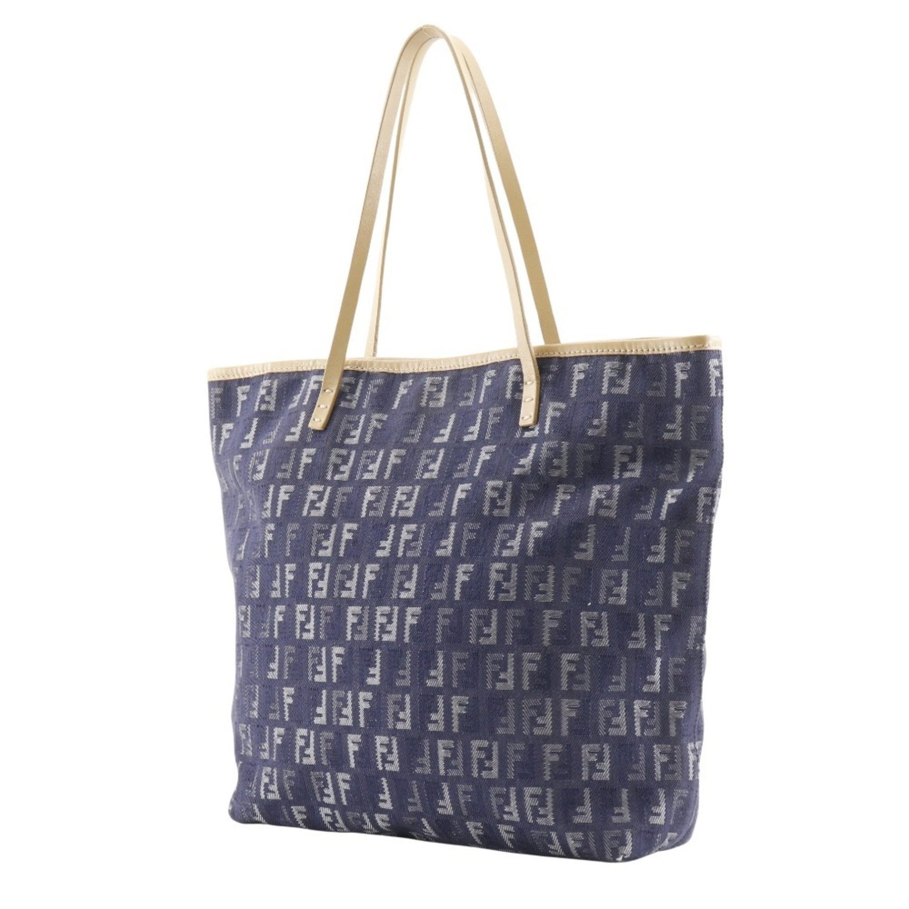 FENDI Zucchino handbag tote bag denim x leather type