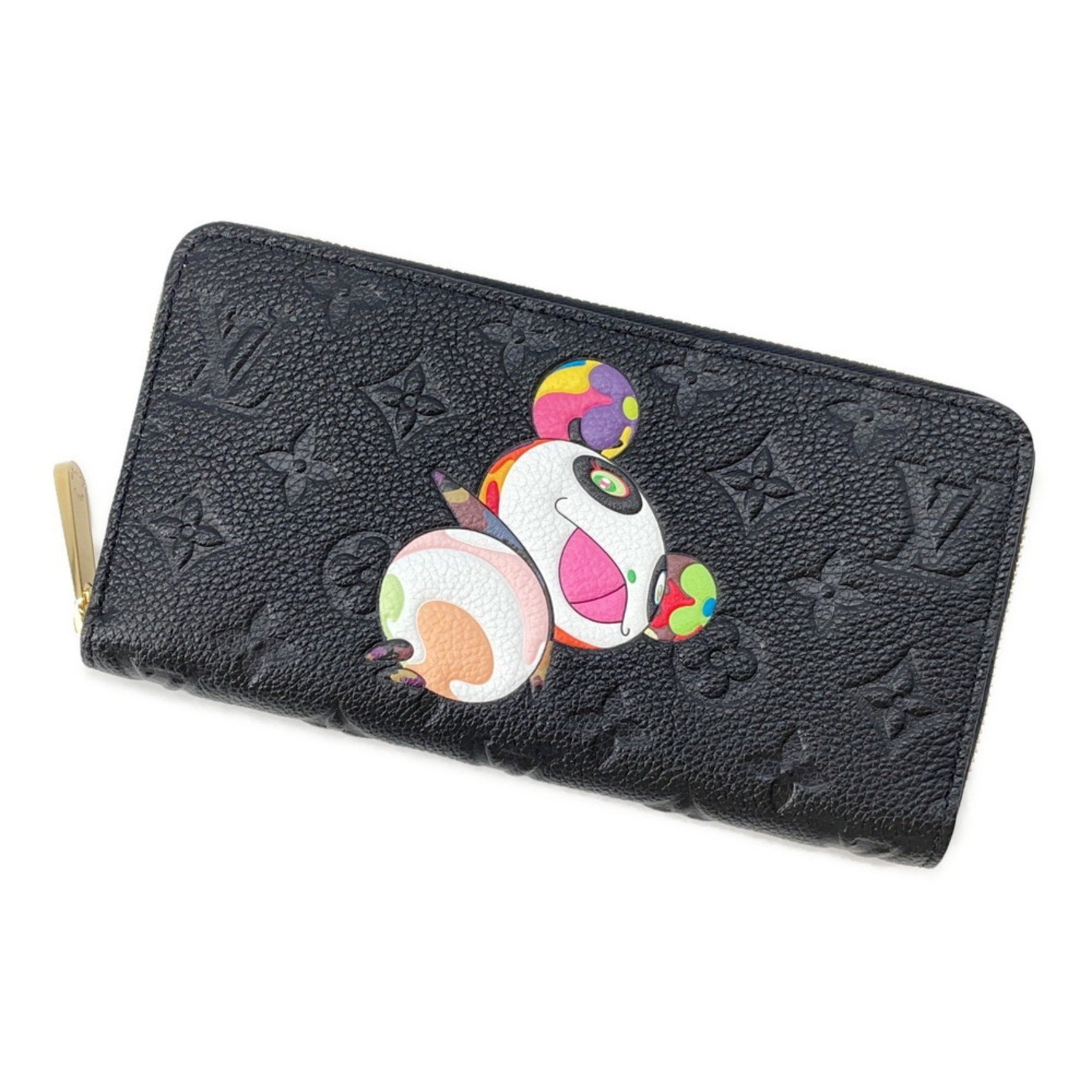 Louis Vuitton Monogram Empreinte Zippy Wallet, Panda, Japan Exclusive, Black, Collaboration with Takashi Murakami
