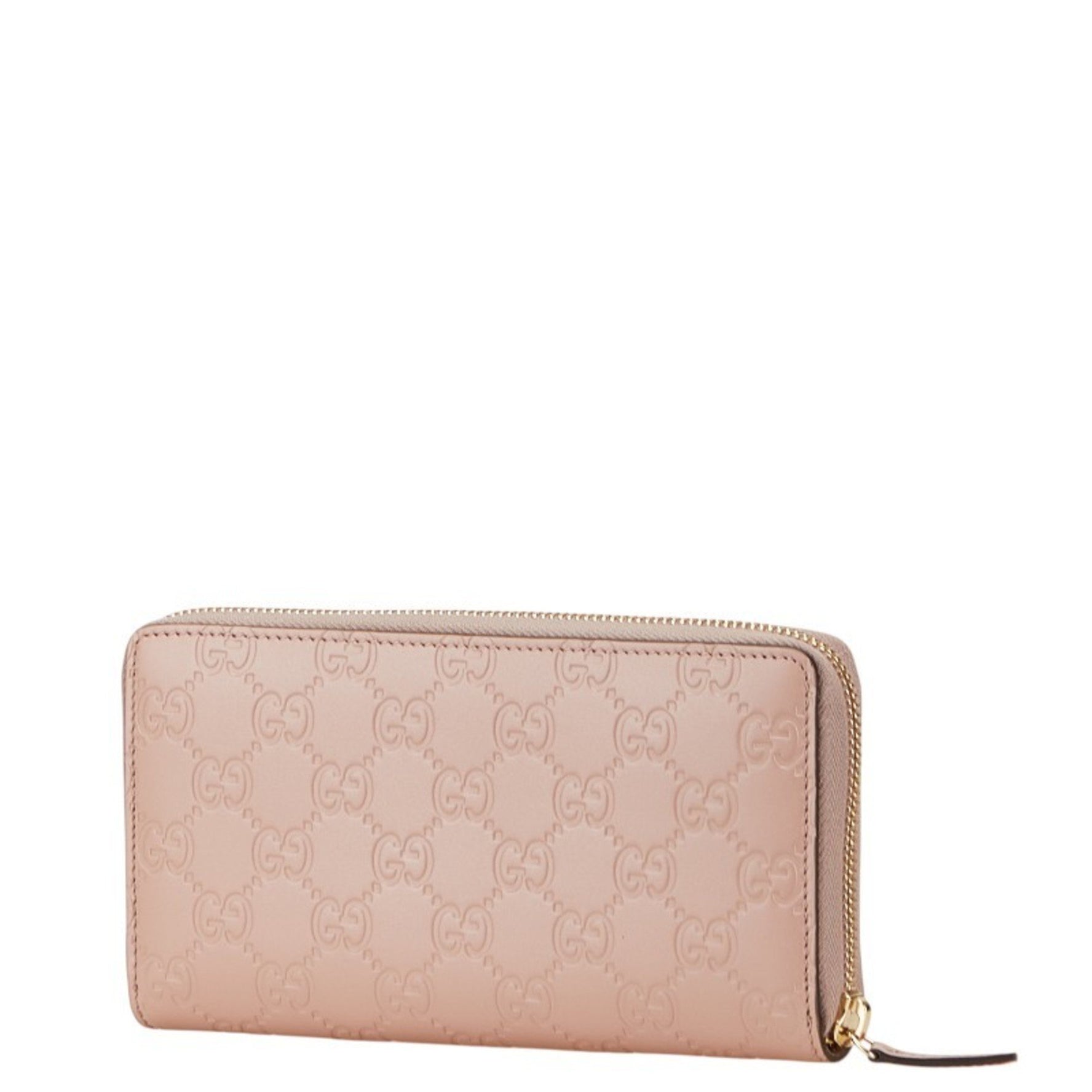 Gucci Guccissima Ribbon Motif Long Wallet with Round Zipper, Leather