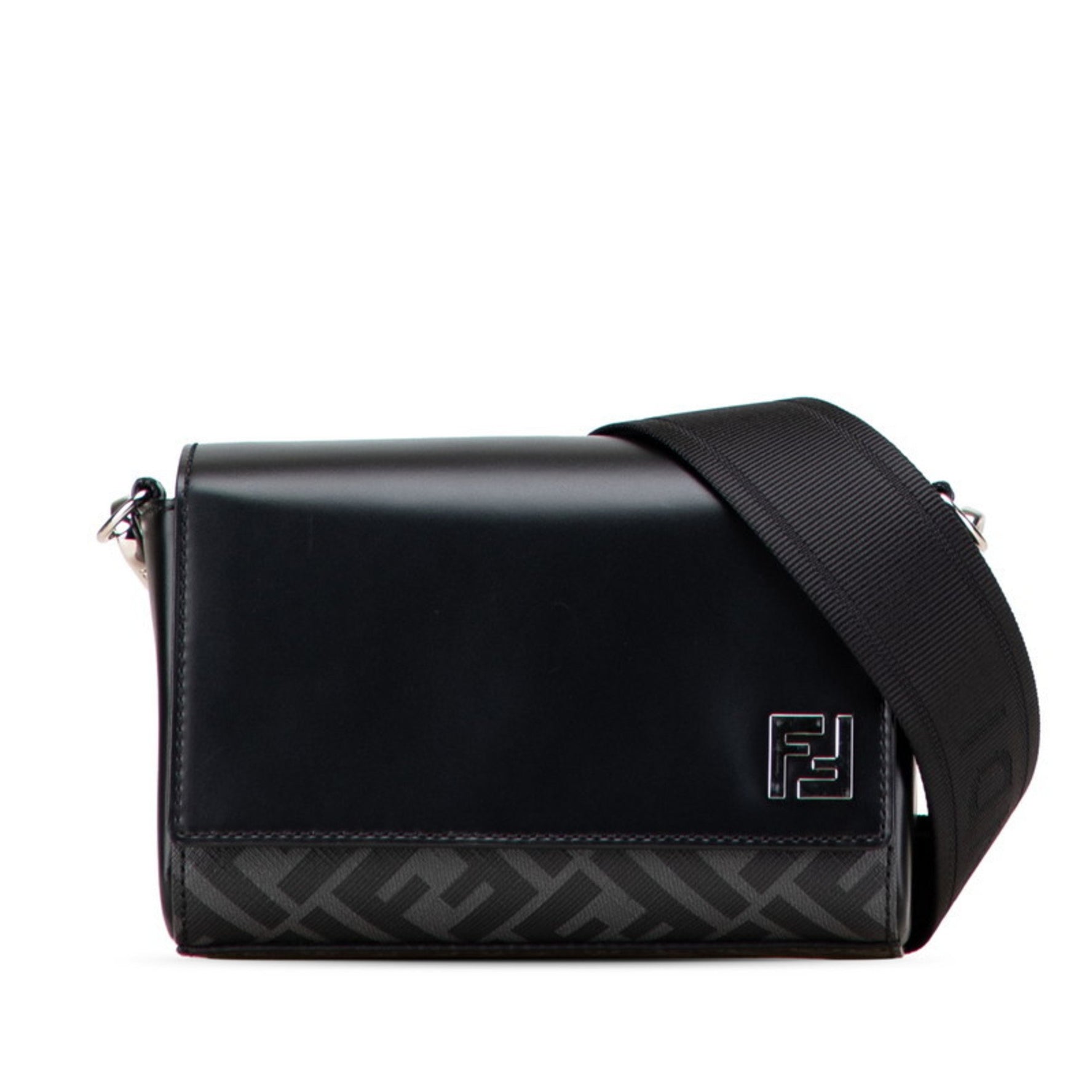 Fendi FF Crossbody Bag/Shoulder Bag Navy/Black PVC Leather