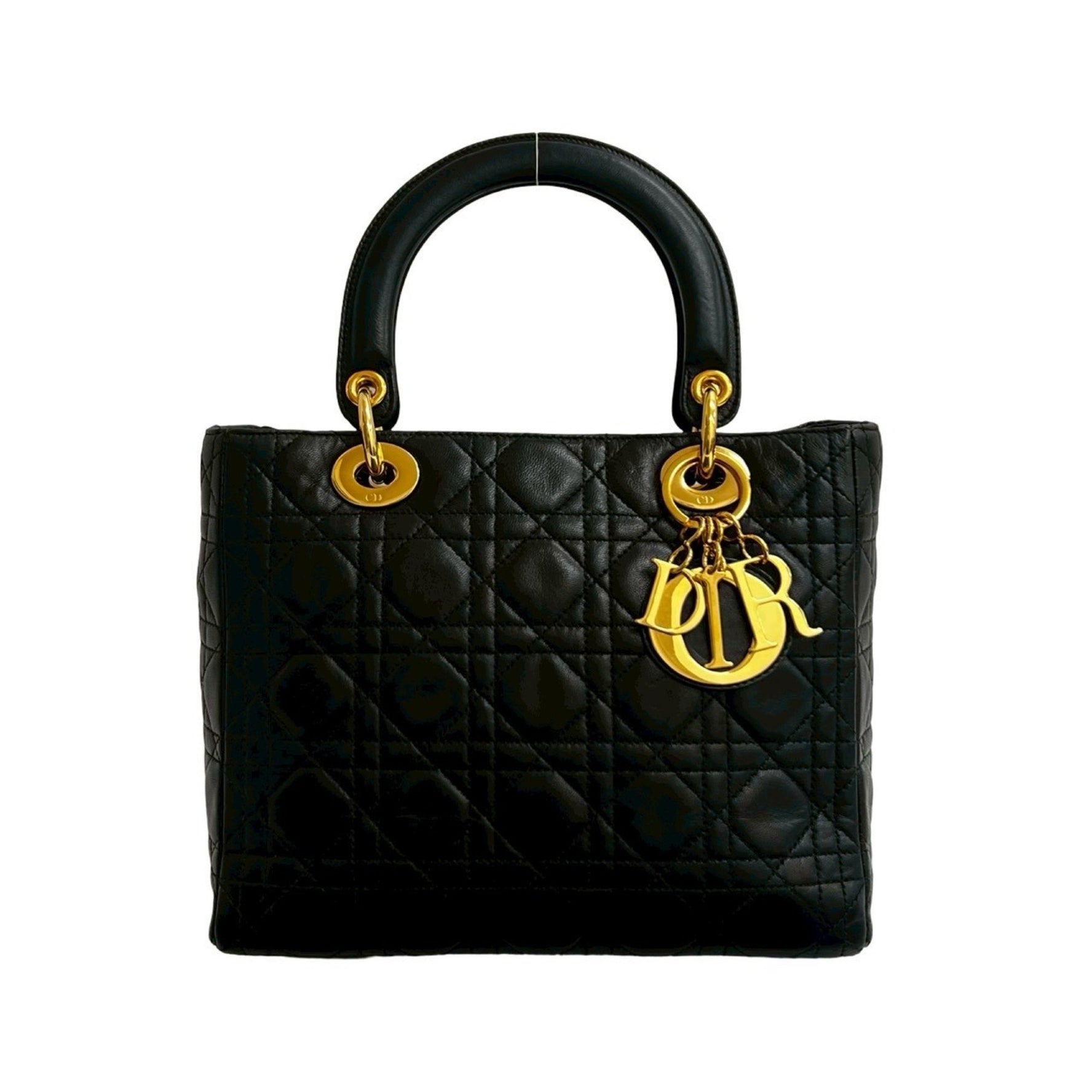 Christian Dior Lady Cannage Leather Handbag/Tote Bag, 377-6