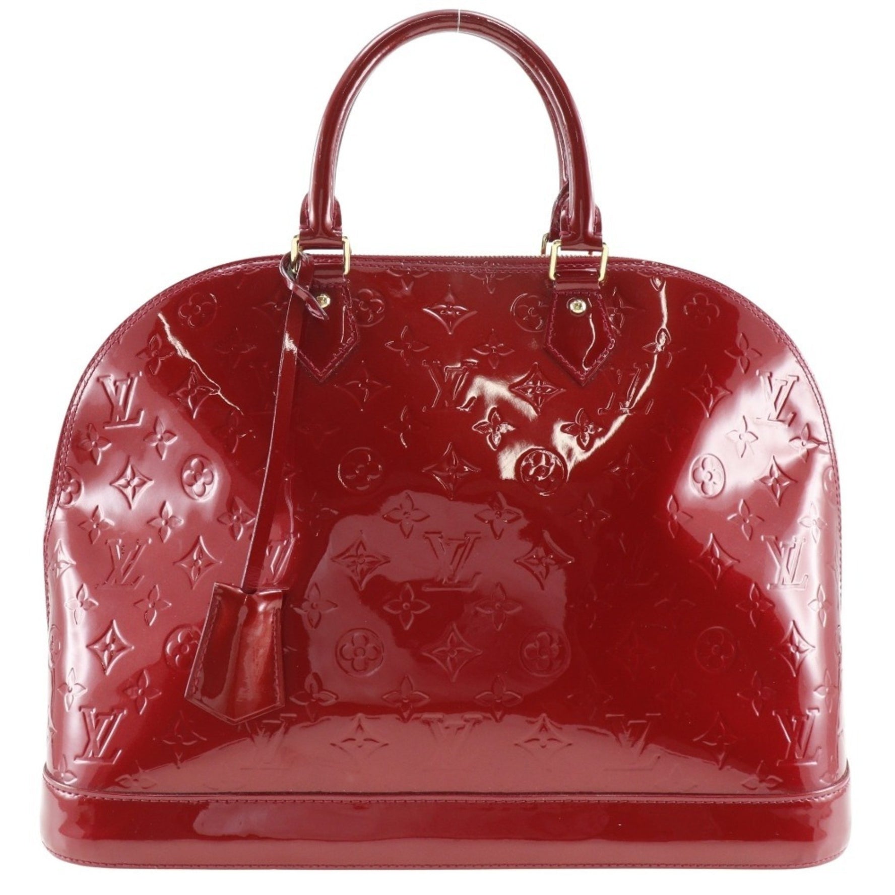 Louis Vuitton Alma GM Handbag Monogram Vernis Pomme d'Amour 2013 Red Double