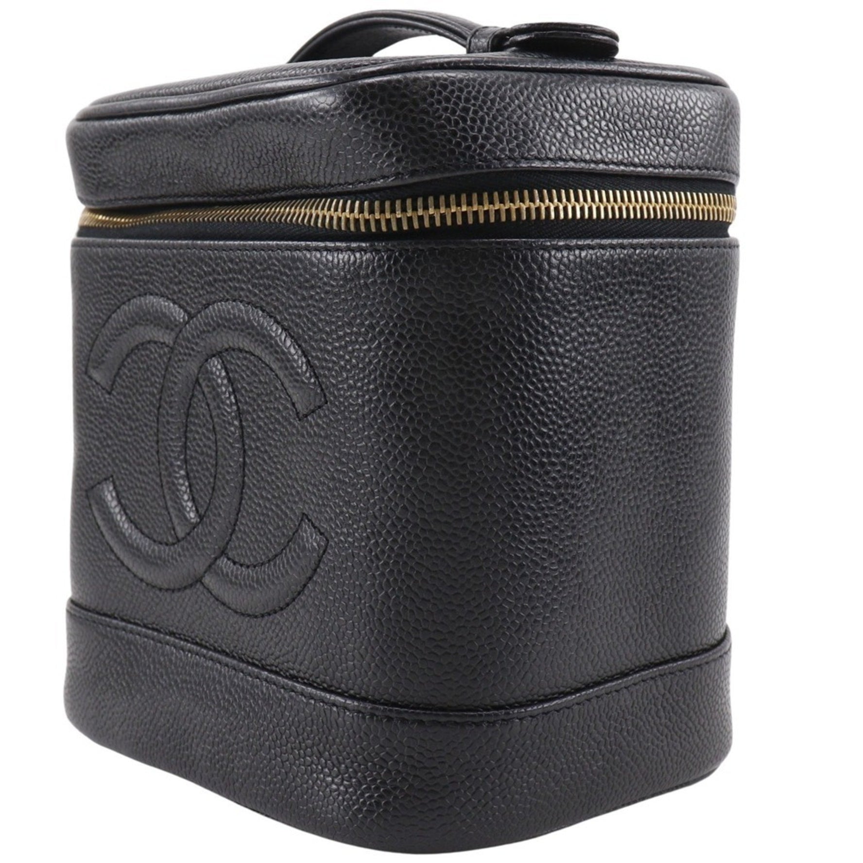 CHANEL Vanity Pouch Coco Mark Caviar Skin