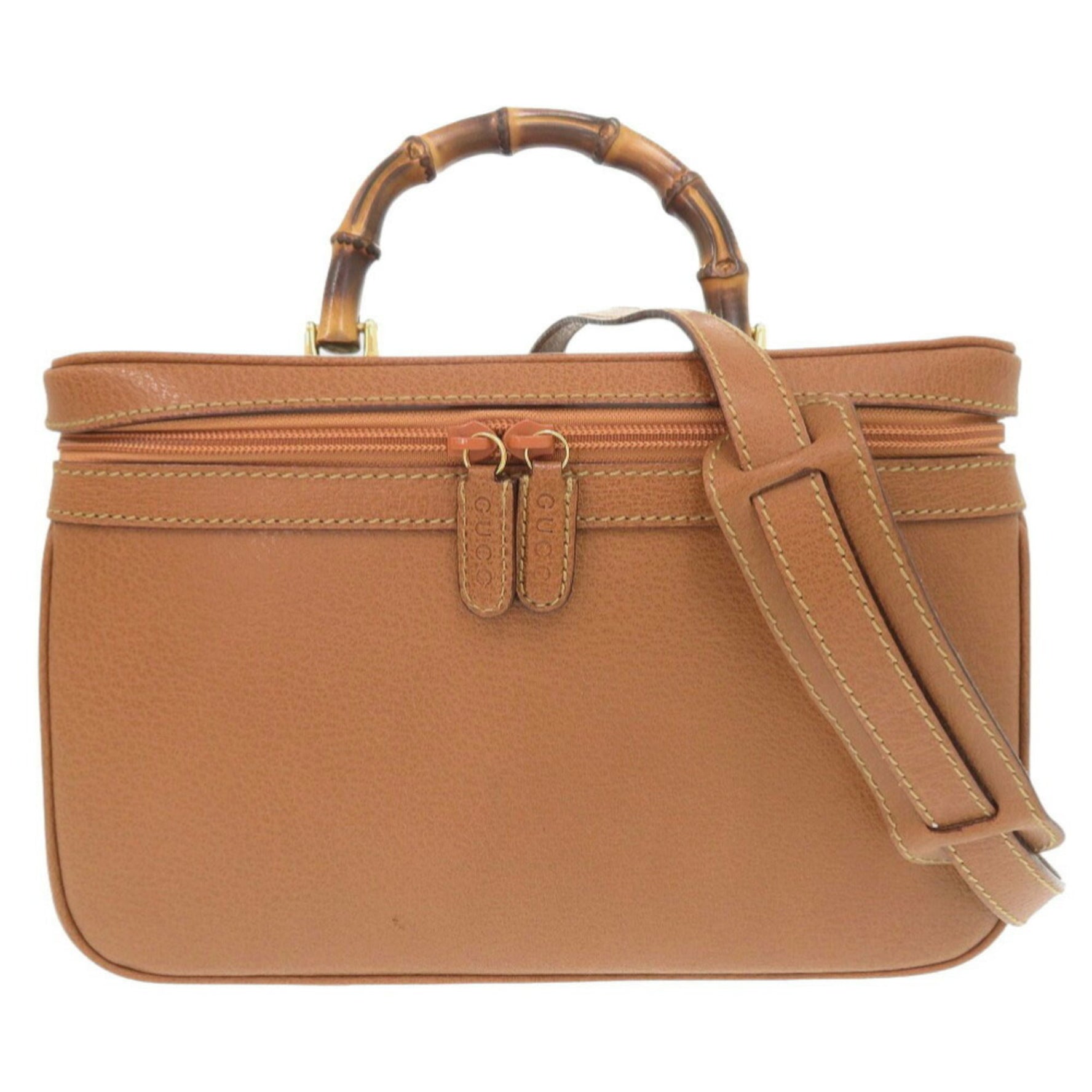 Gucci Bamboo 013 122 2491 Leather Vanity Bag