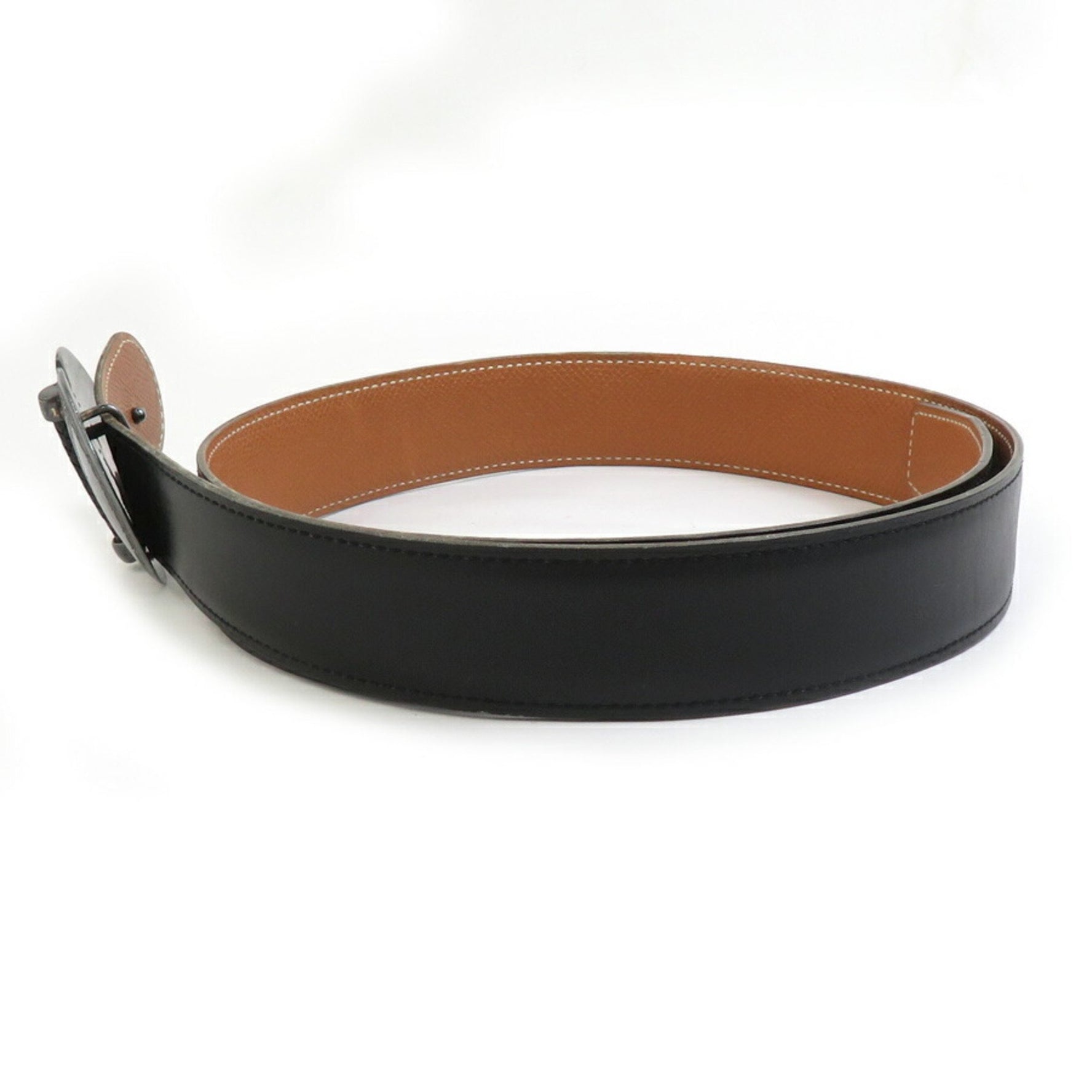 Hermes Hermès Touareg Belt, Leather, Metal, Black, Brown