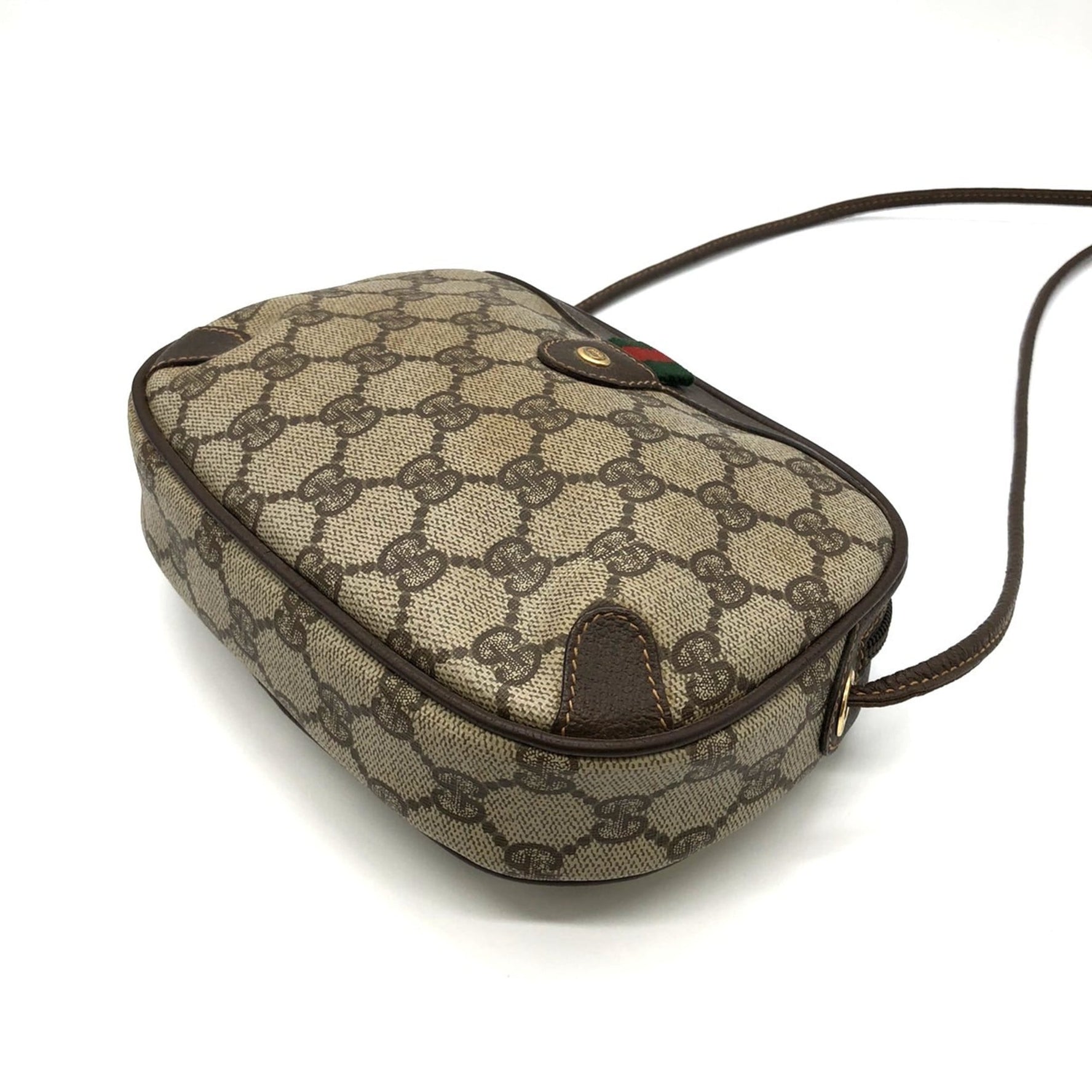 GUCCI Old Shoulder Bag Pochette GG Supreme Sherry