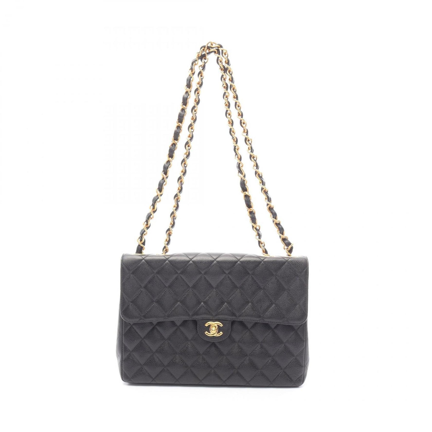 CHANEL Deca Matelasse 30 Single Flap Shoulder Bag in Grained Calfskin Leather