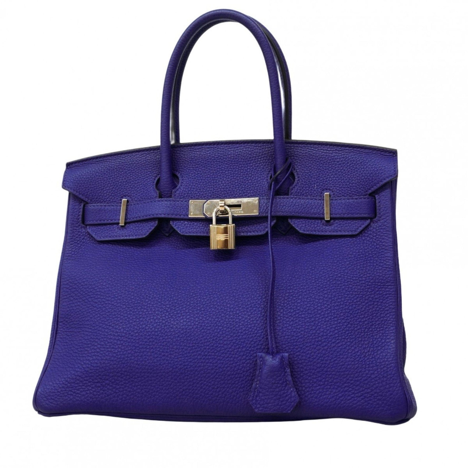 Hermes Birkin 30 Togo Iris Handbag with T Stamp for Women