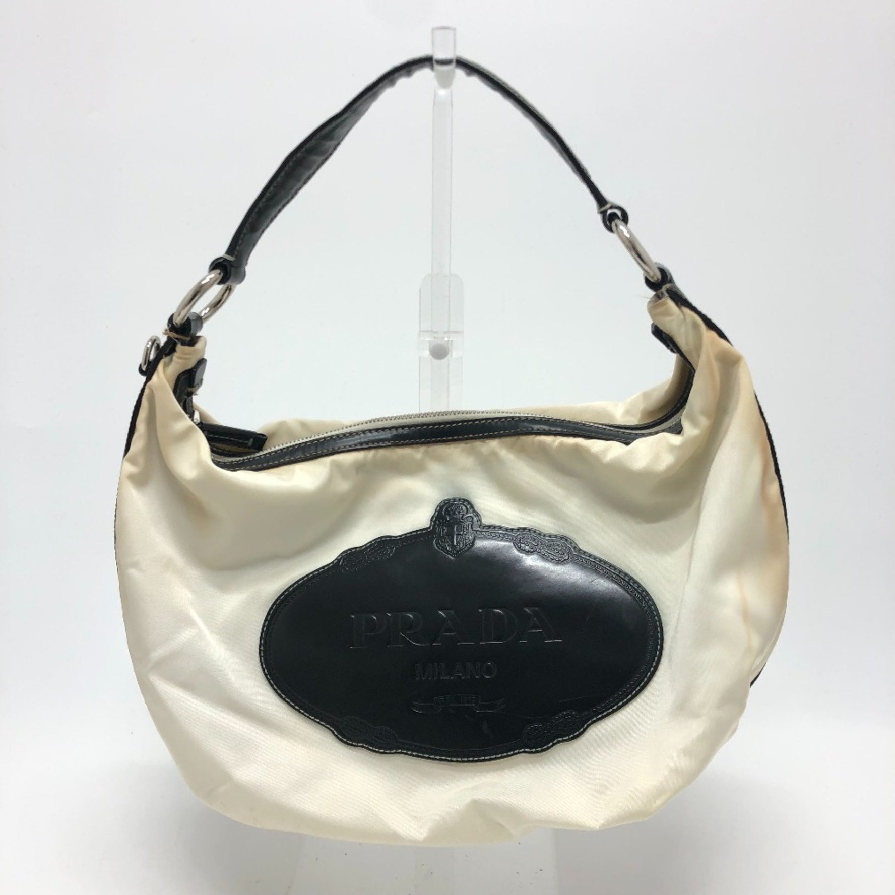 PRADA logo Bag Hand Bag Shoulder Bag Metal fittingsGold