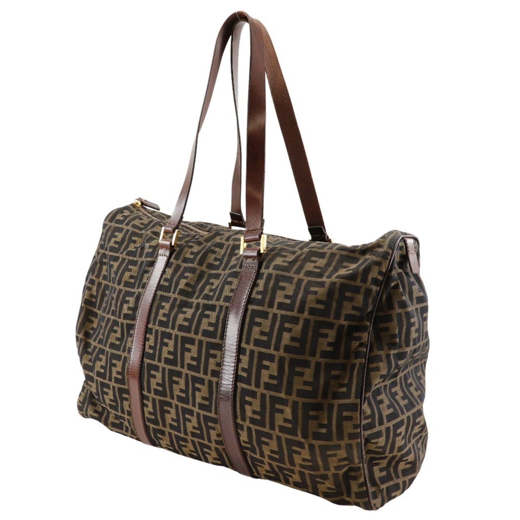 FENDI Zucca Boston bag in nylon canvas, unisex